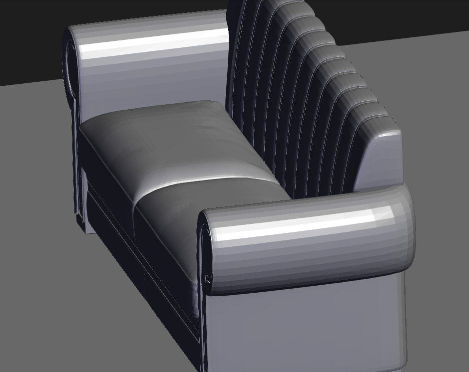 white sofa Low-poly 3D model_3