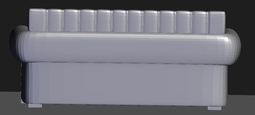 white sofa Low-poly 3D model_4