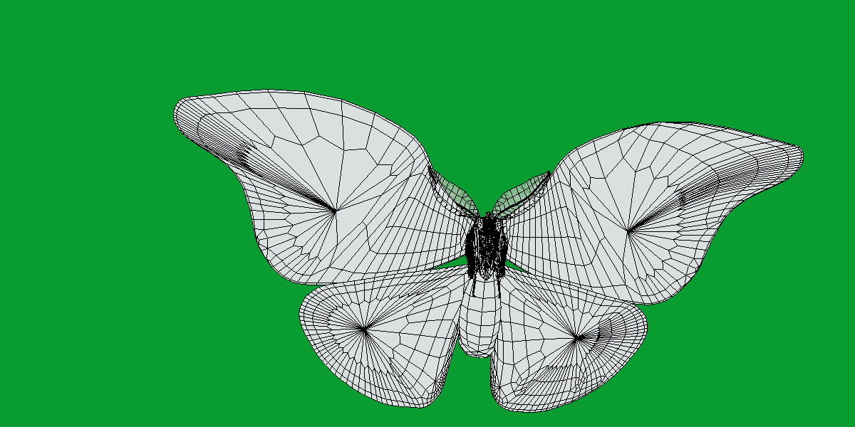 Atlas Moth Butterfly Low-poly 3D model_13