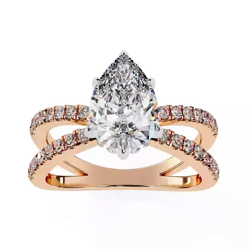 Dual Wire Solitaire Diamond Ring 360 animation renders 3dm stl  3D print model