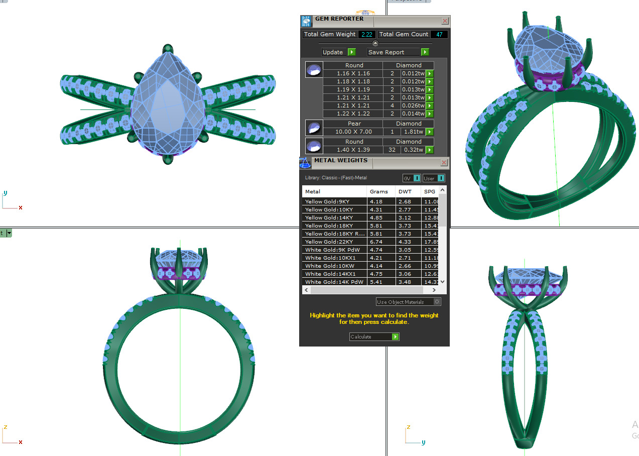 Dual Wire Solitaire Diamond Ring 360 animation renders 3dm stl  3D print model_8