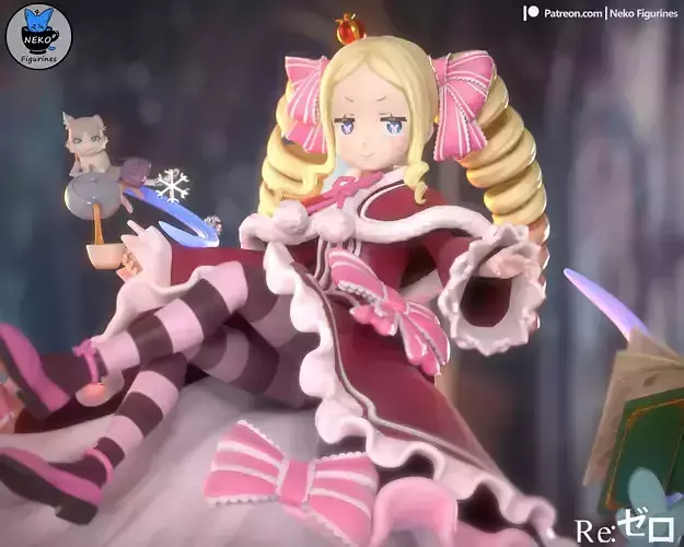 Beatrice - Rezero Anime Figure for 3D Printing 3D print model