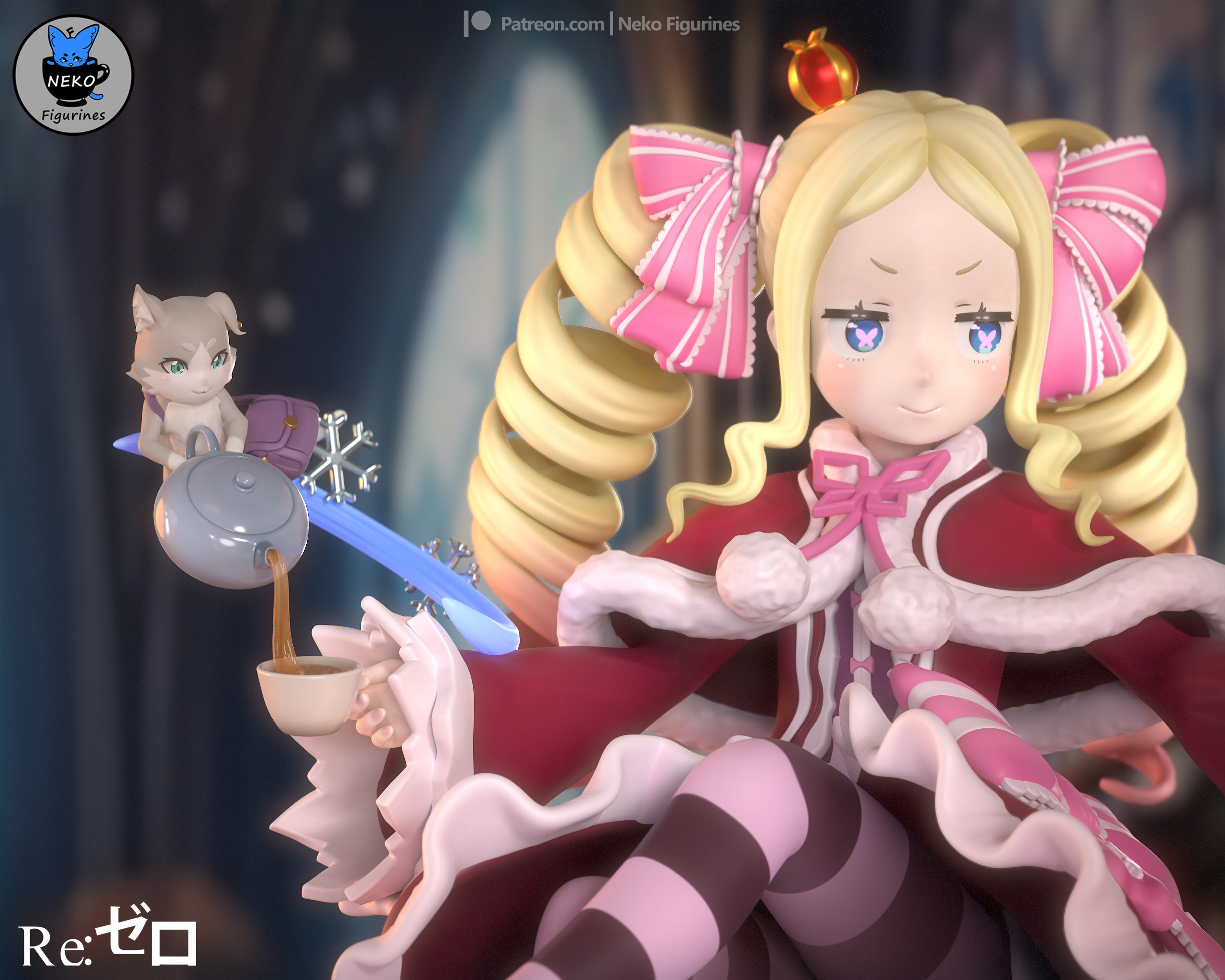 Beatrice - Rezero Anime Figure for 3D Printing 3D print model_10