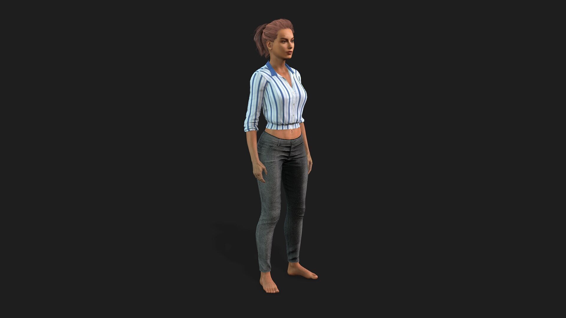 Realistic Female Character 3D model_9
