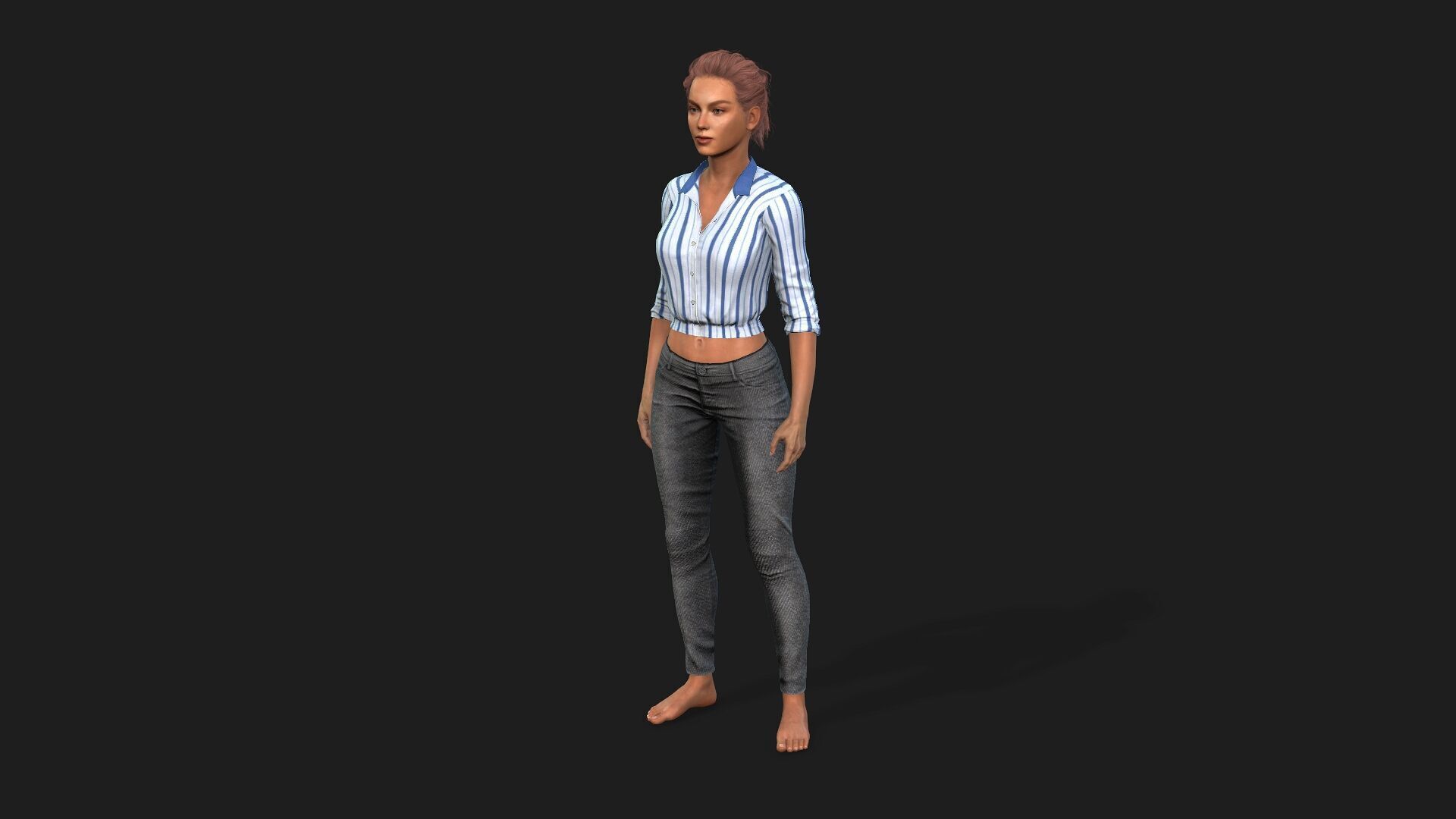 Realistic Female Character 3D model_10