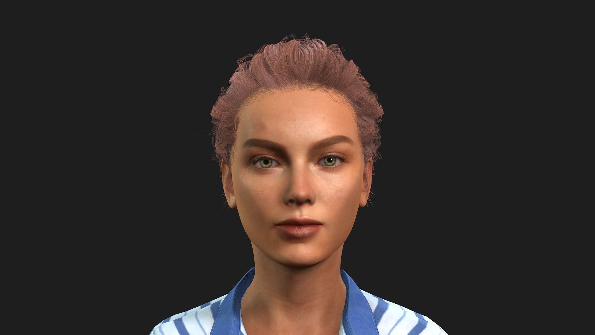 Realistic Female Character 3D model_2
