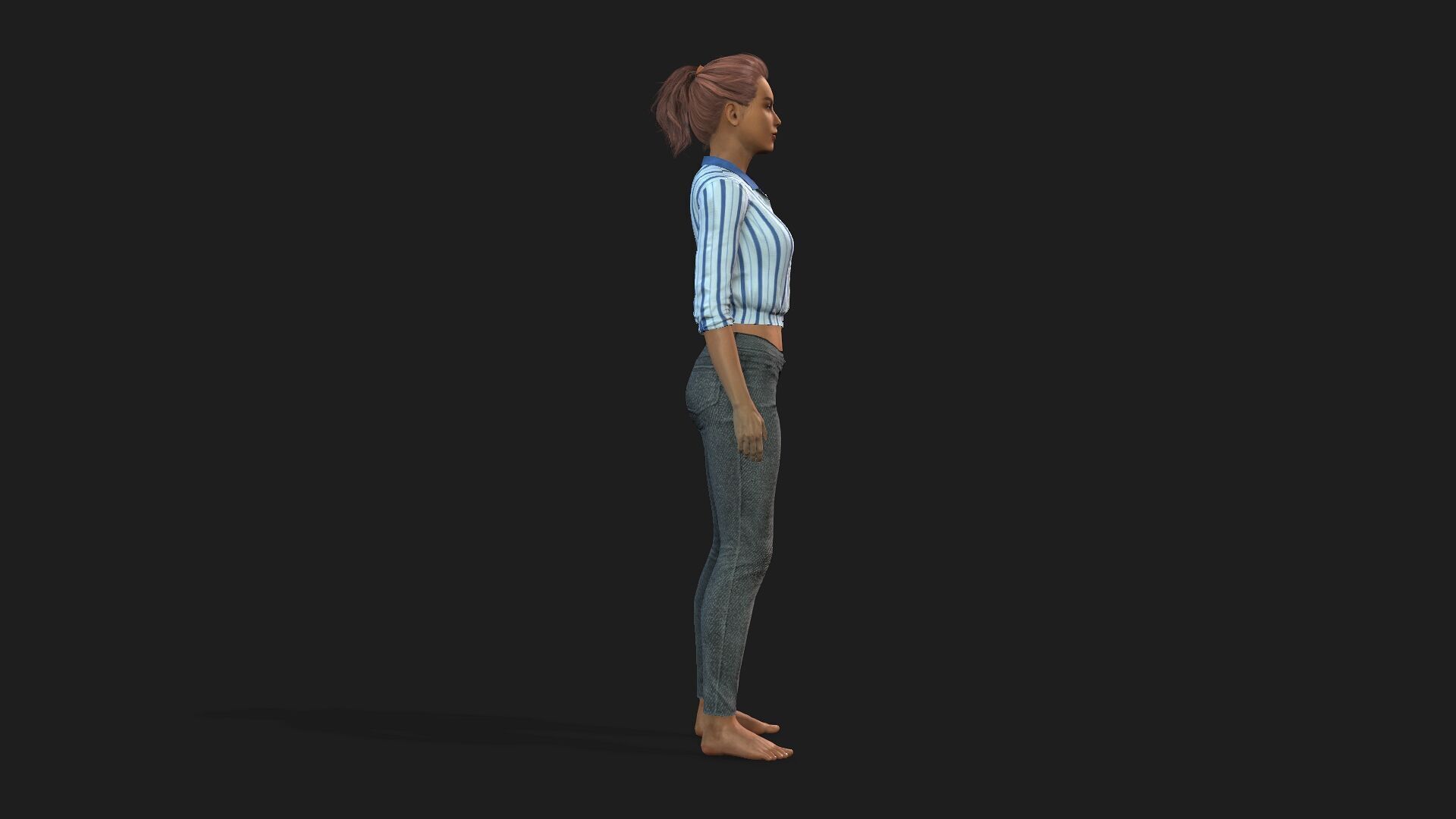 Realistic Female Character 3D model_3