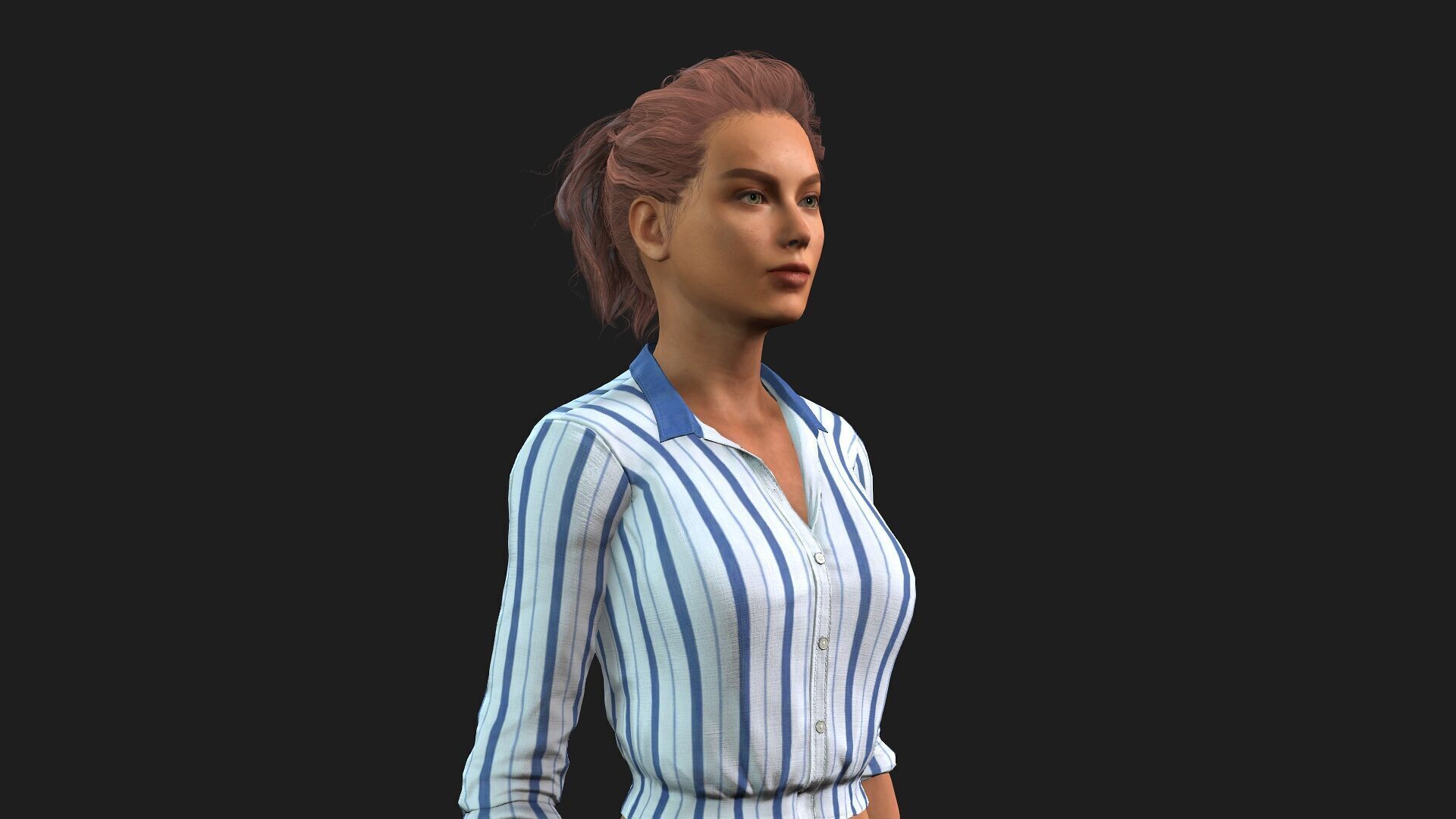 Realistic Female Character 3D model_8