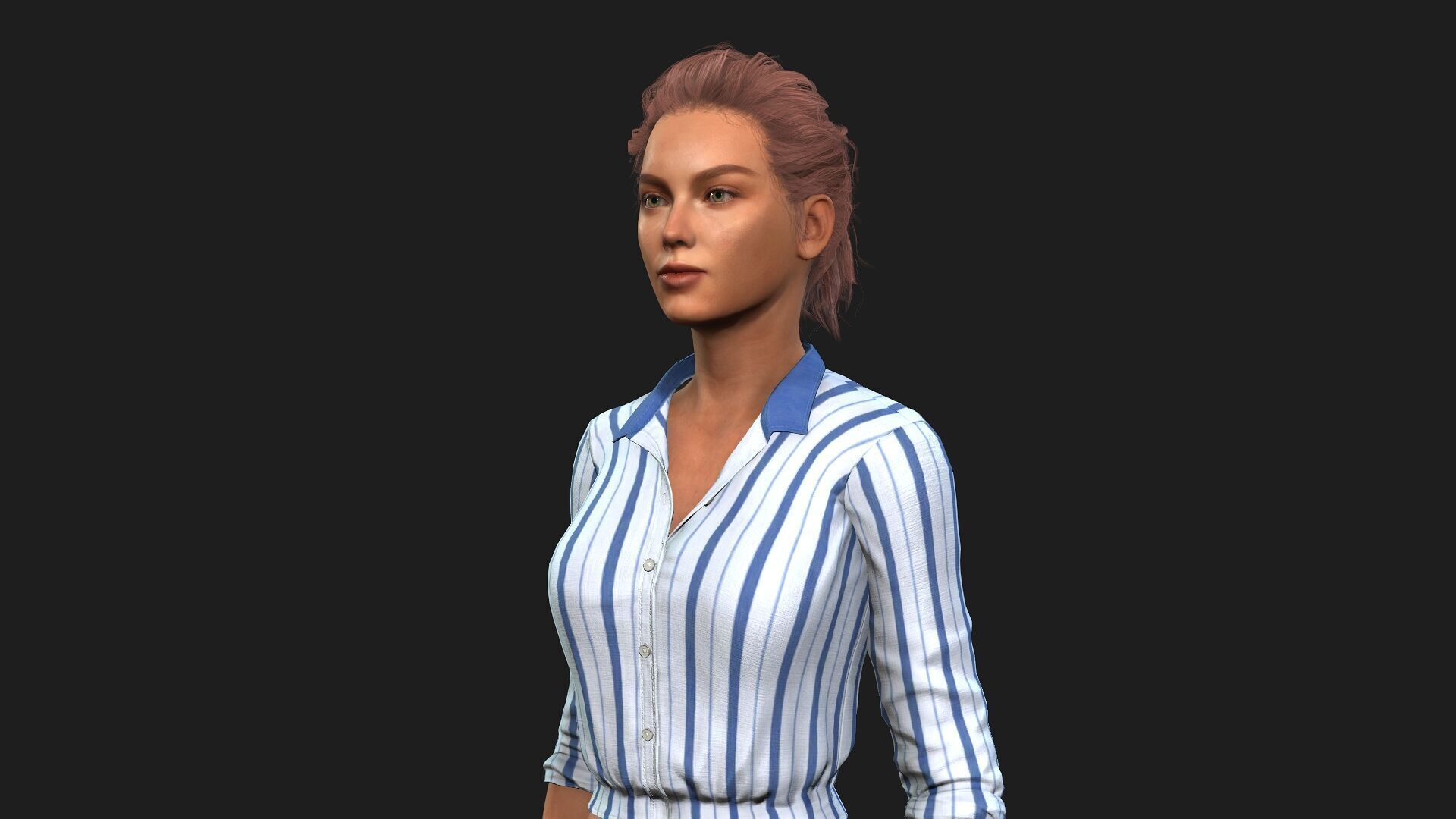 Realistic Female Character 3D model_7