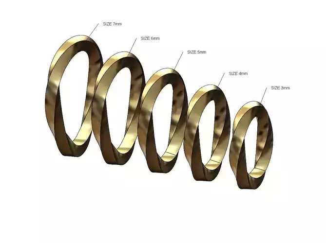 Square section simple twisted bail link 3D print model