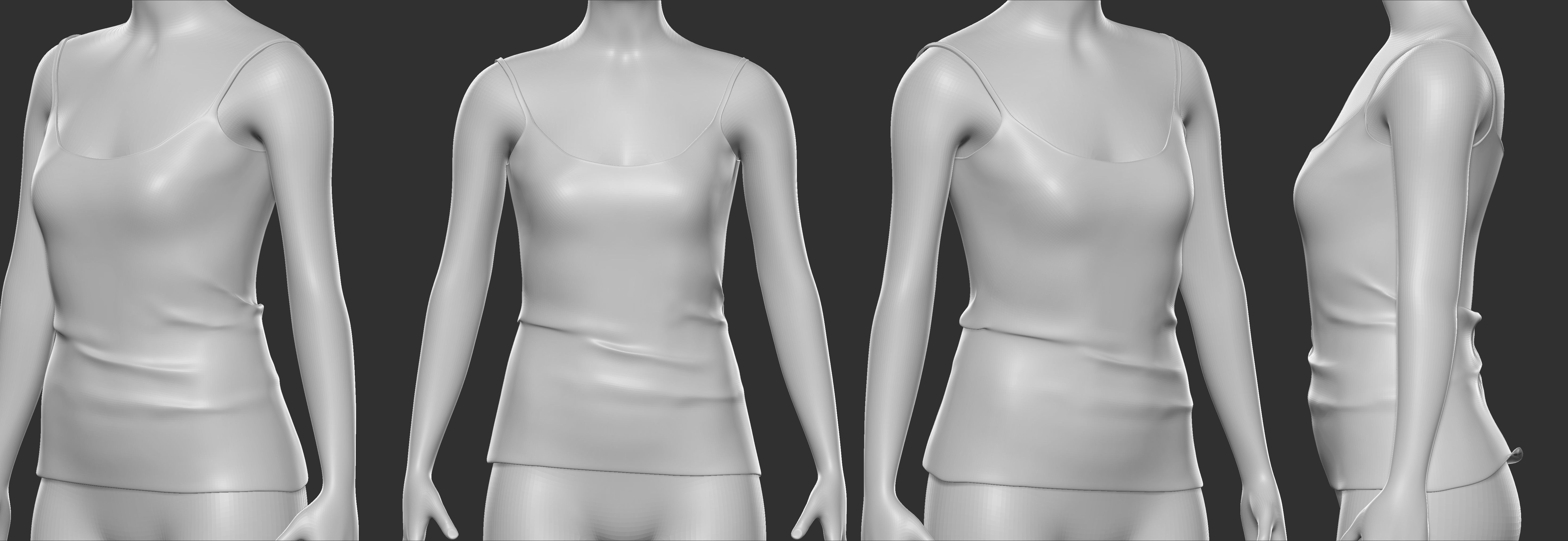 3D asset Basic Female Shirt CGTrader