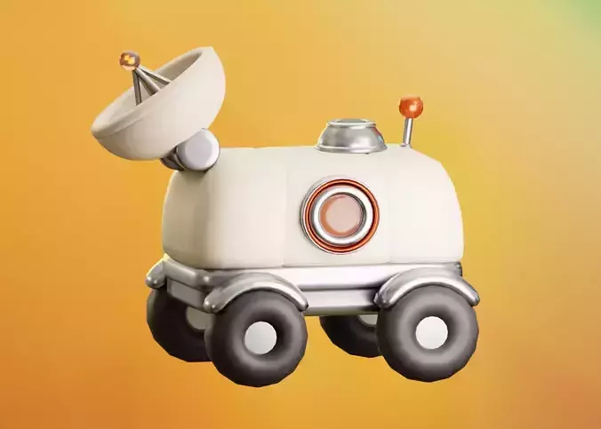 Space car with satellite dish