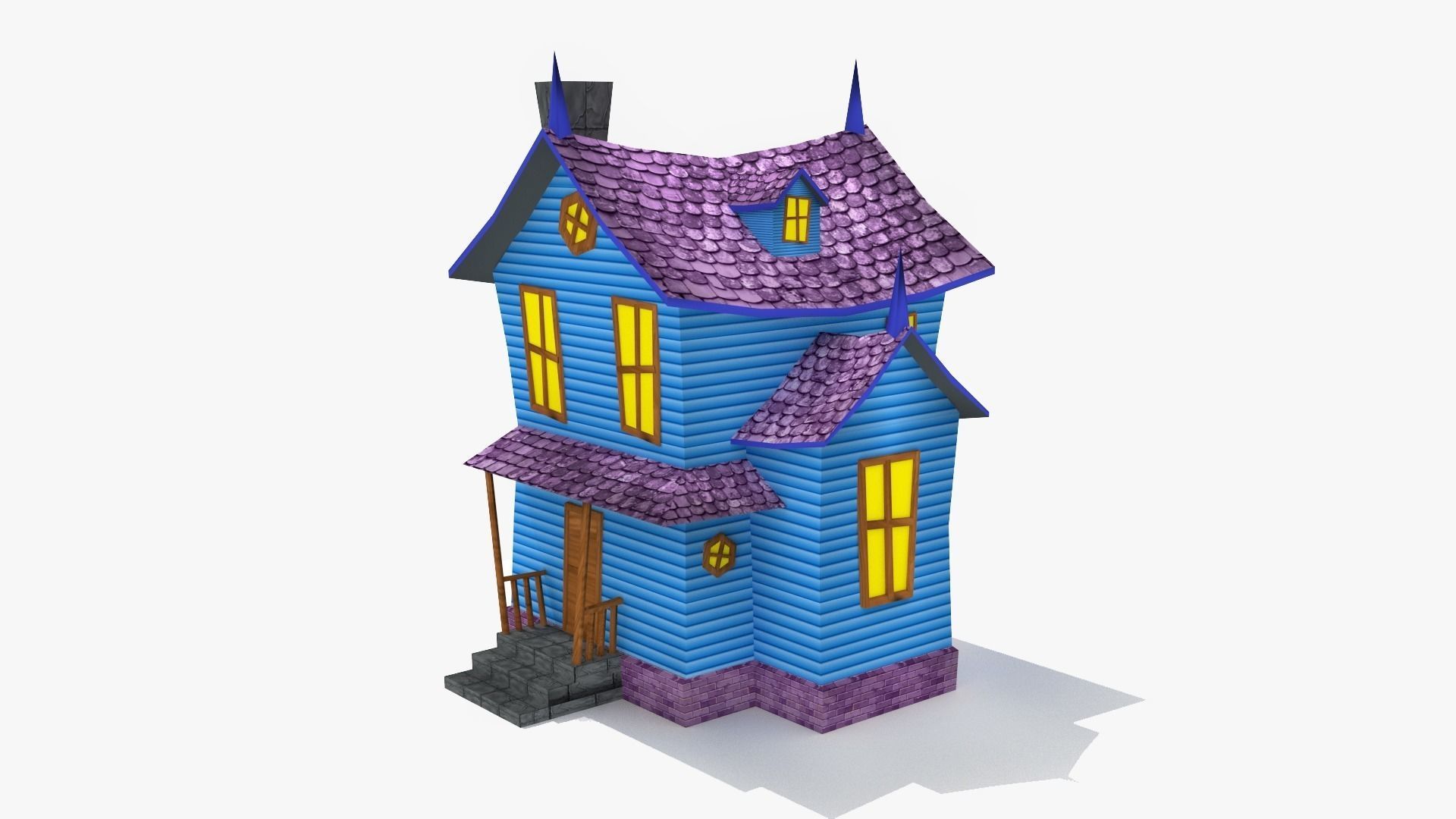 Cartoon home Low-poly 3D model