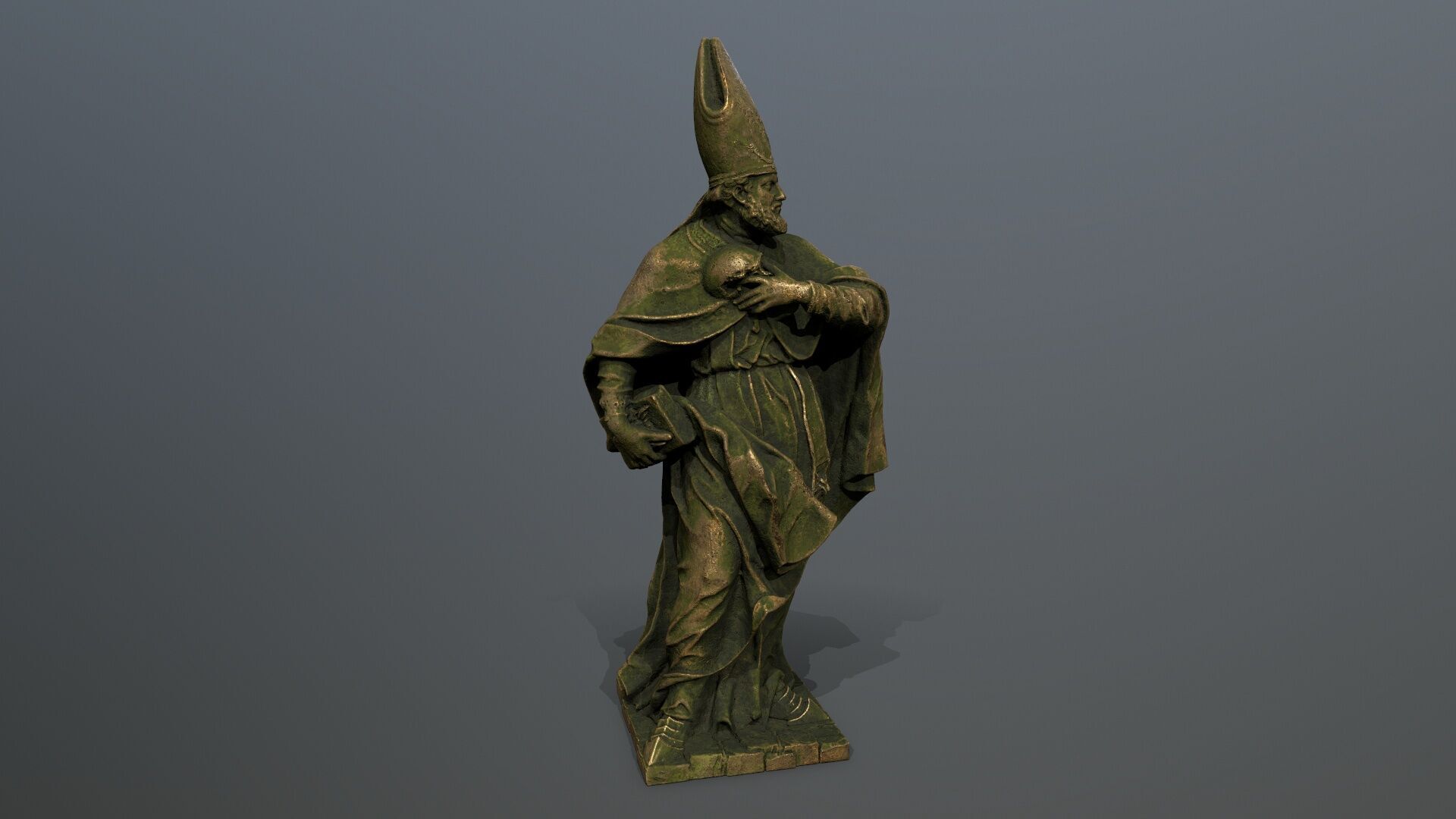 Man Statue Low-poly 3D model_7
