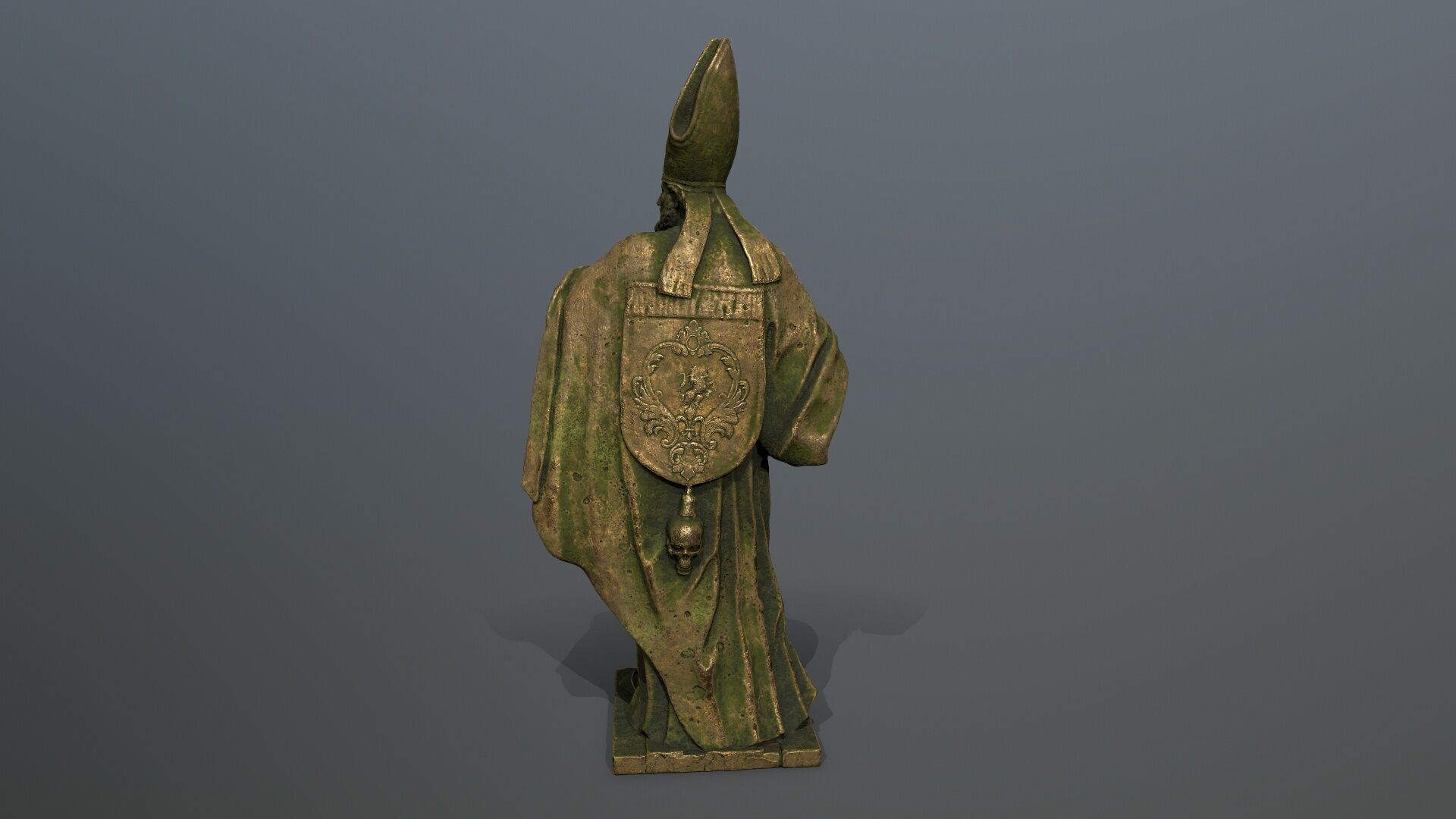 Man Statue Low-poly 3D model_4
