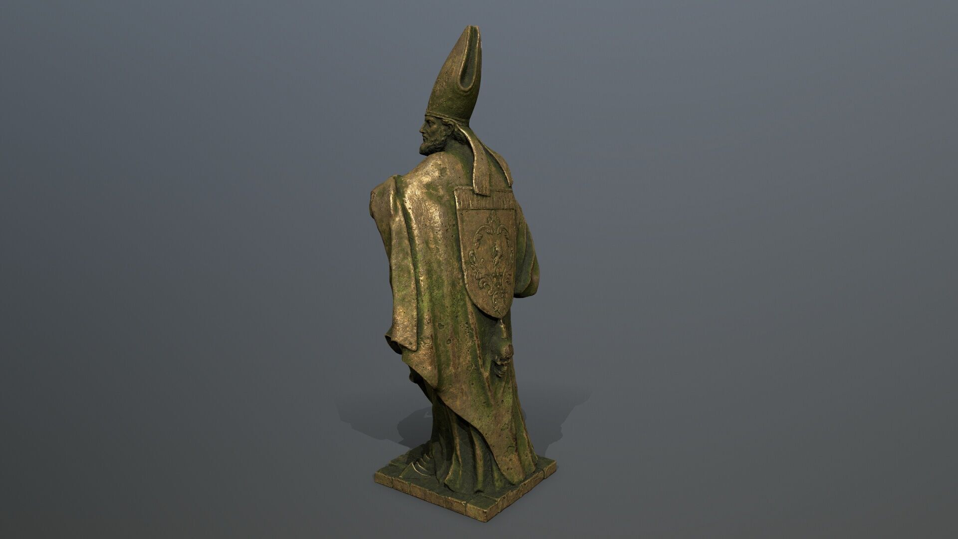 Man Statue Low-poly 3D model_3