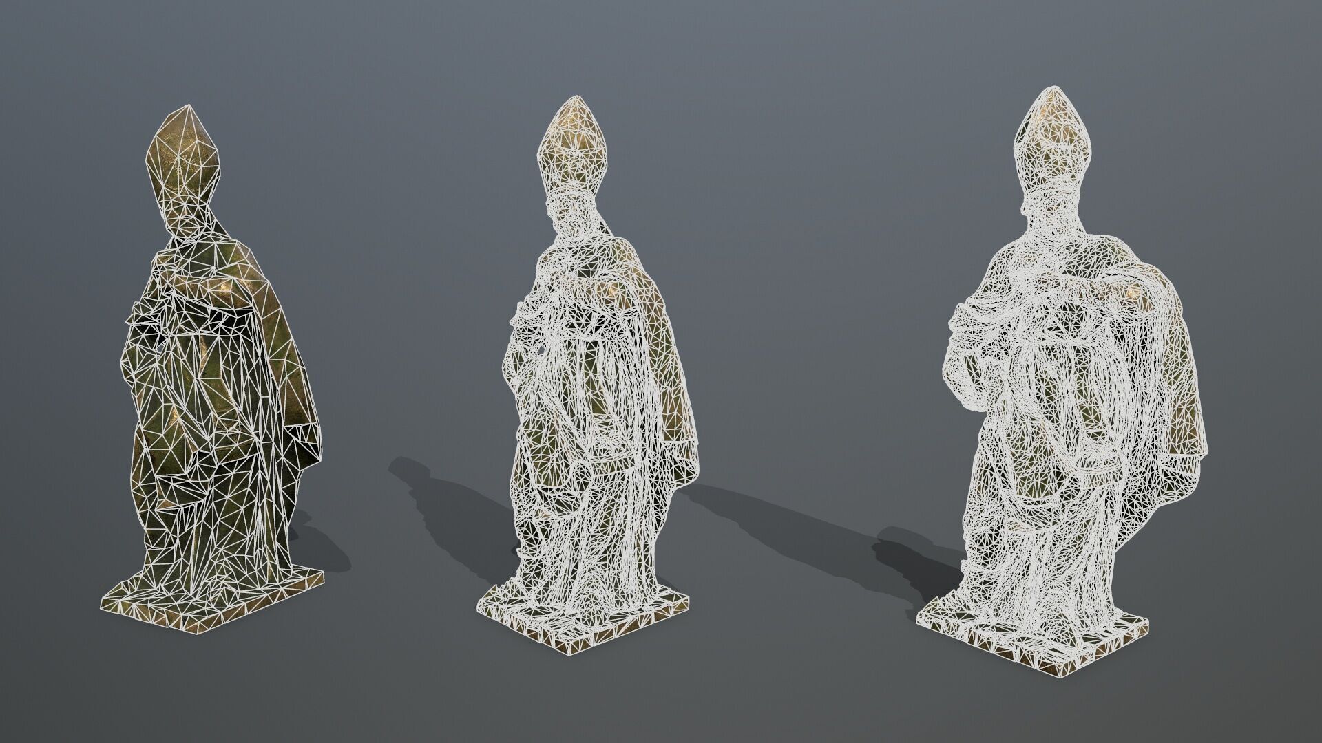 Man Statue Low-poly 3D model_10