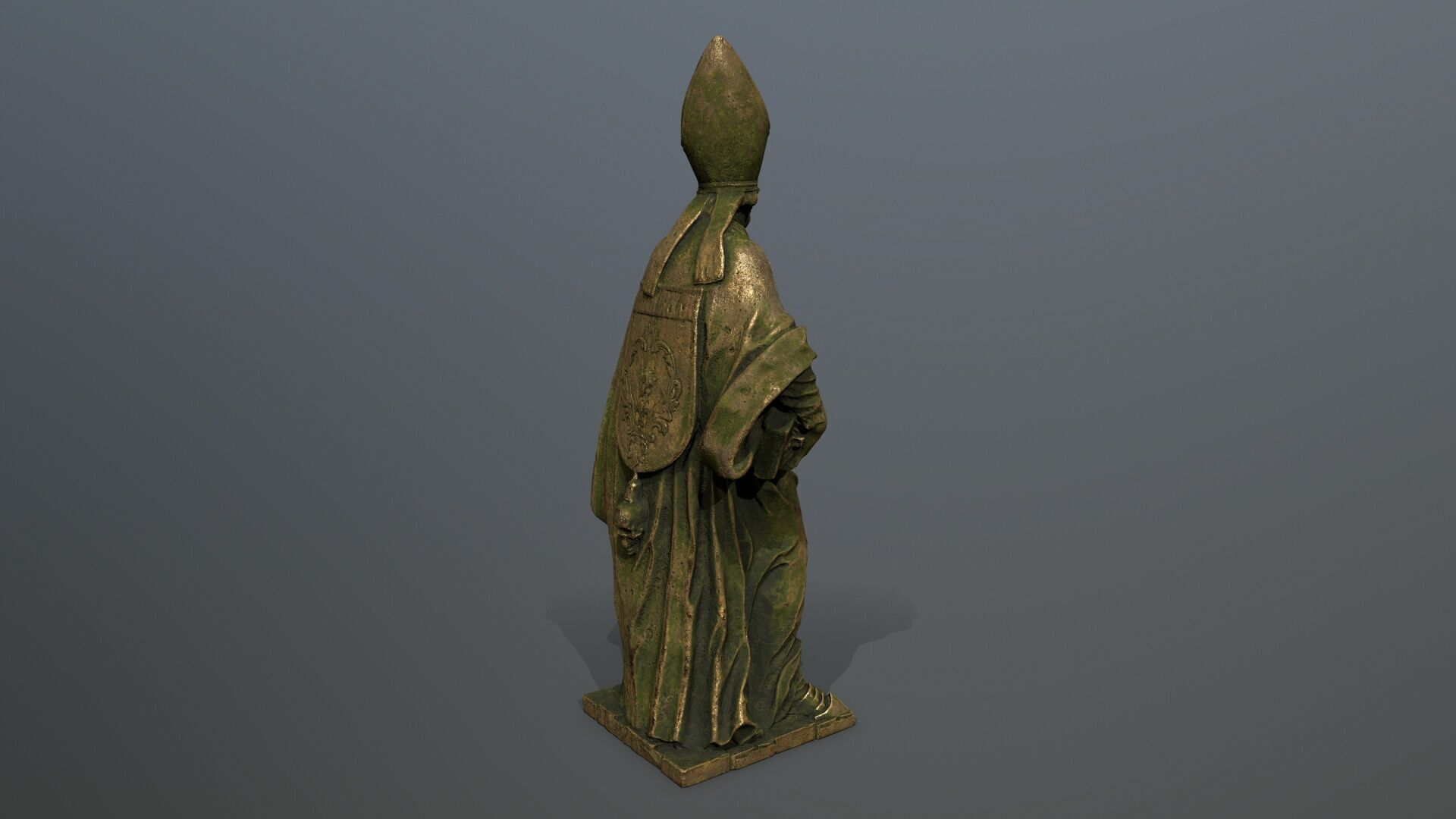 Man Statue Low-poly 3D model_5