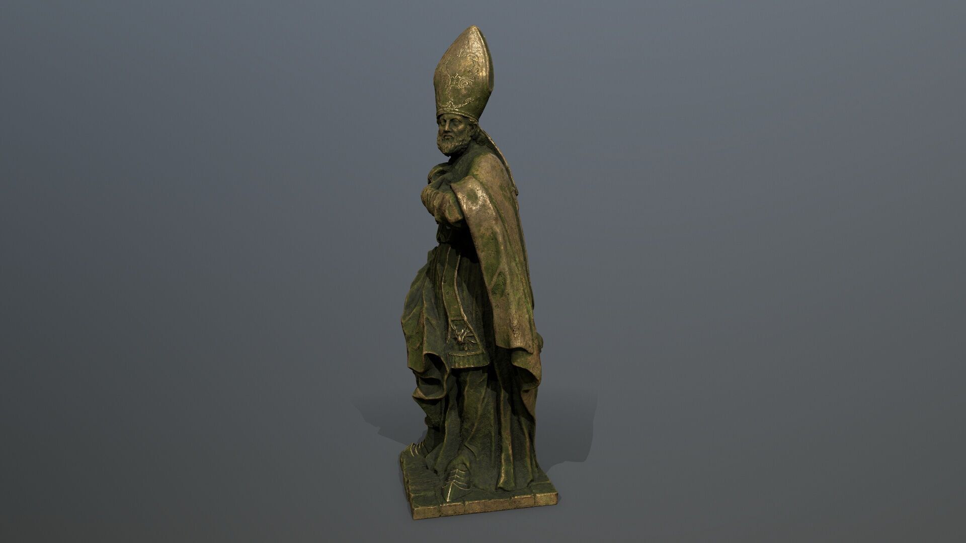 Man Statue Low-poly 3D model_2