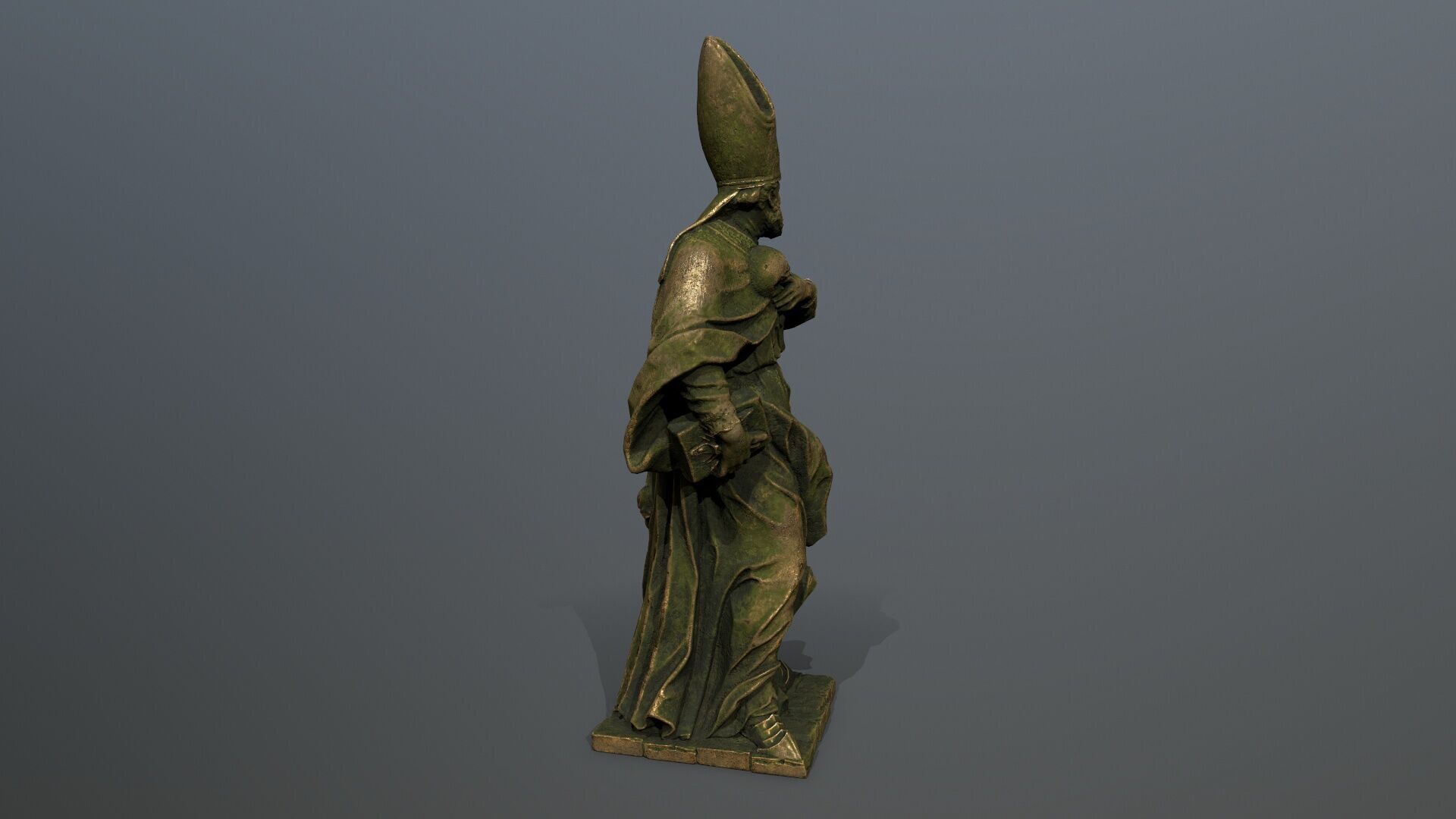 Man Statue Low-poly 3D model_6