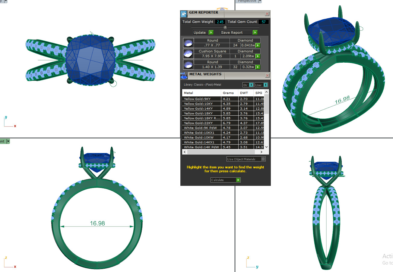 Dual Wire Solitaire Diamond Ring 360 animation renders 3dm stl 3D print model_2