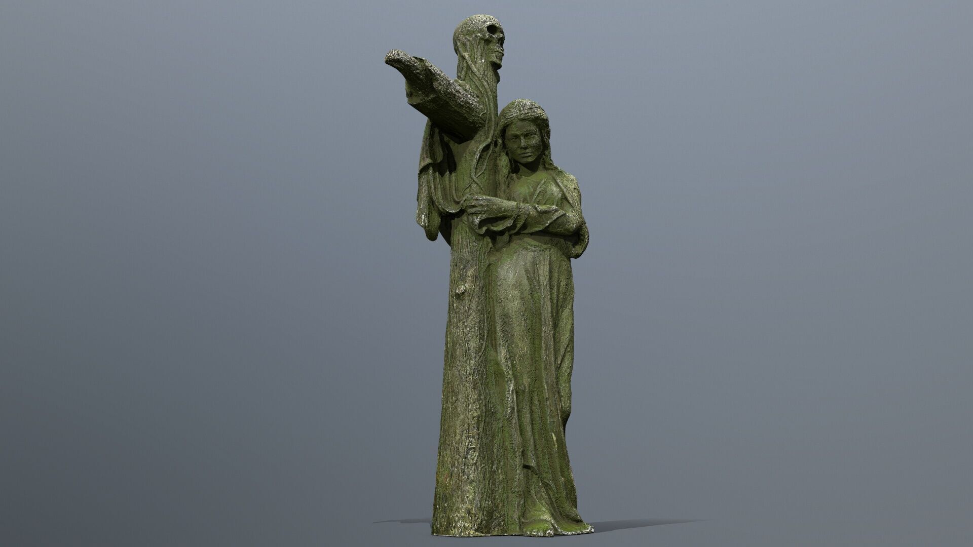 woman Statue Low-poly 3D model_2