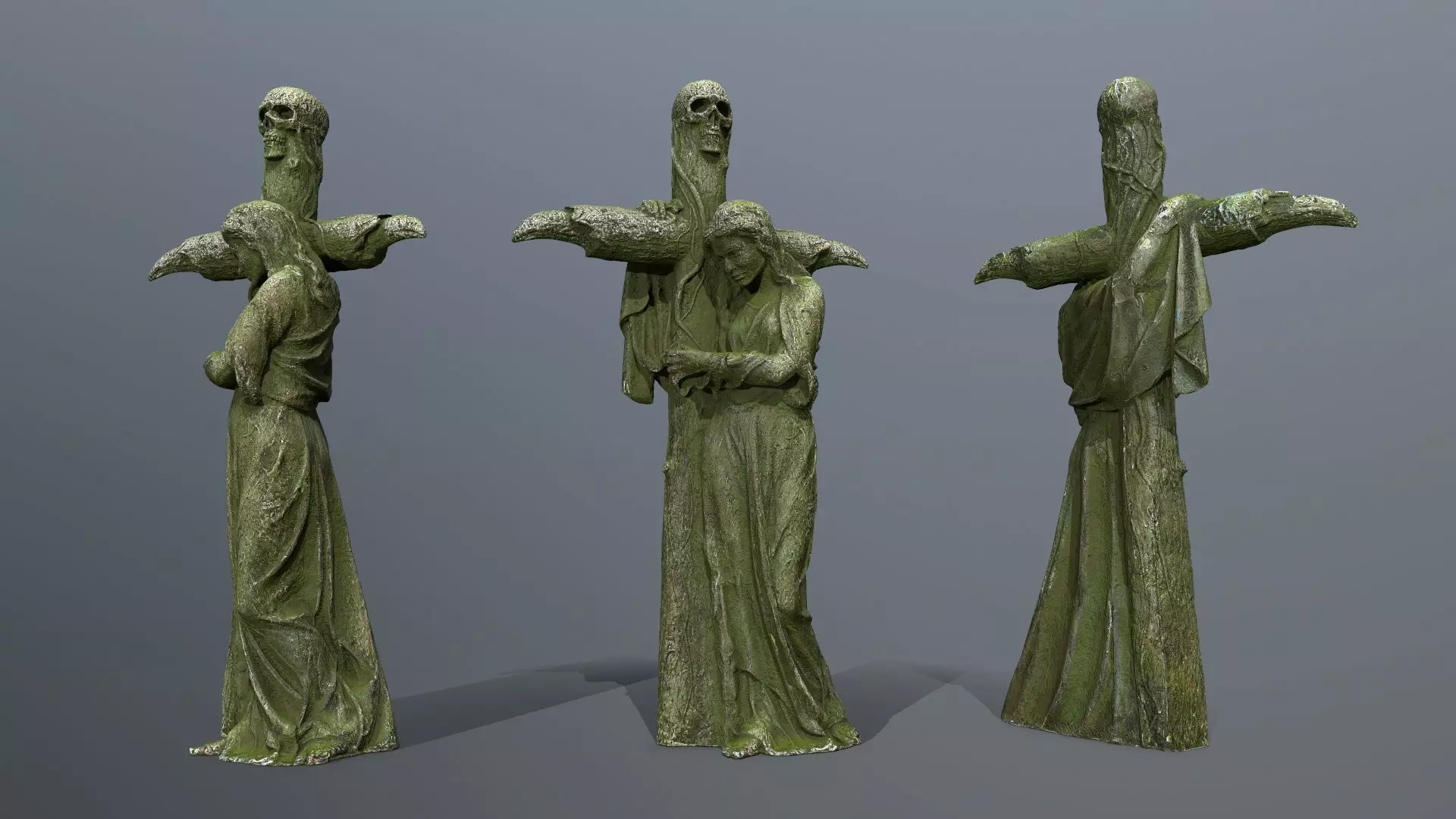 woman Statue Low-poly 3D model_0