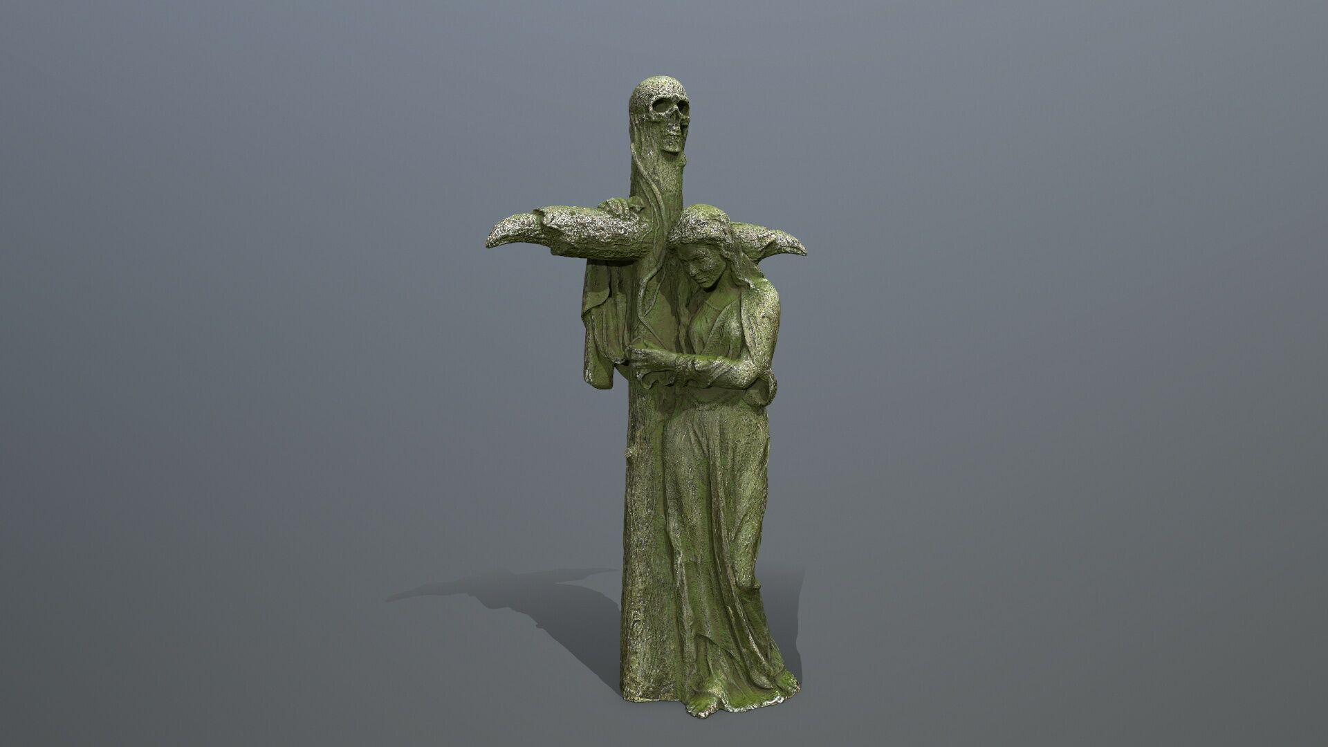woman Statue Low-poly 3D model_4
