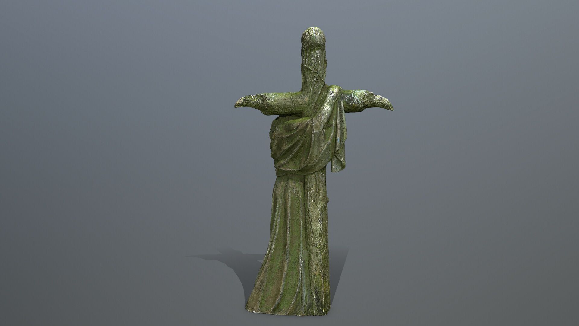 woman Statue Low-poly 3D model_7