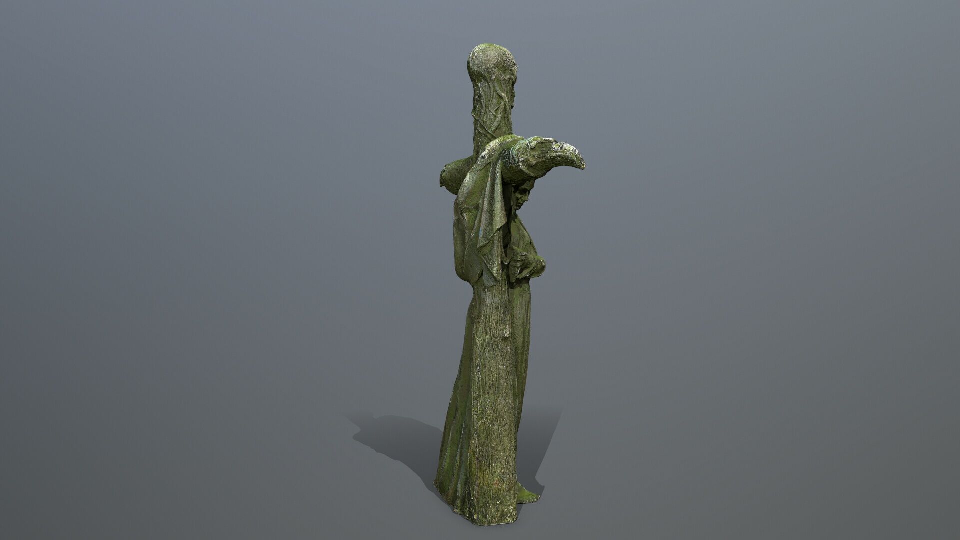 woman Statue Low-poly 3D model_6
