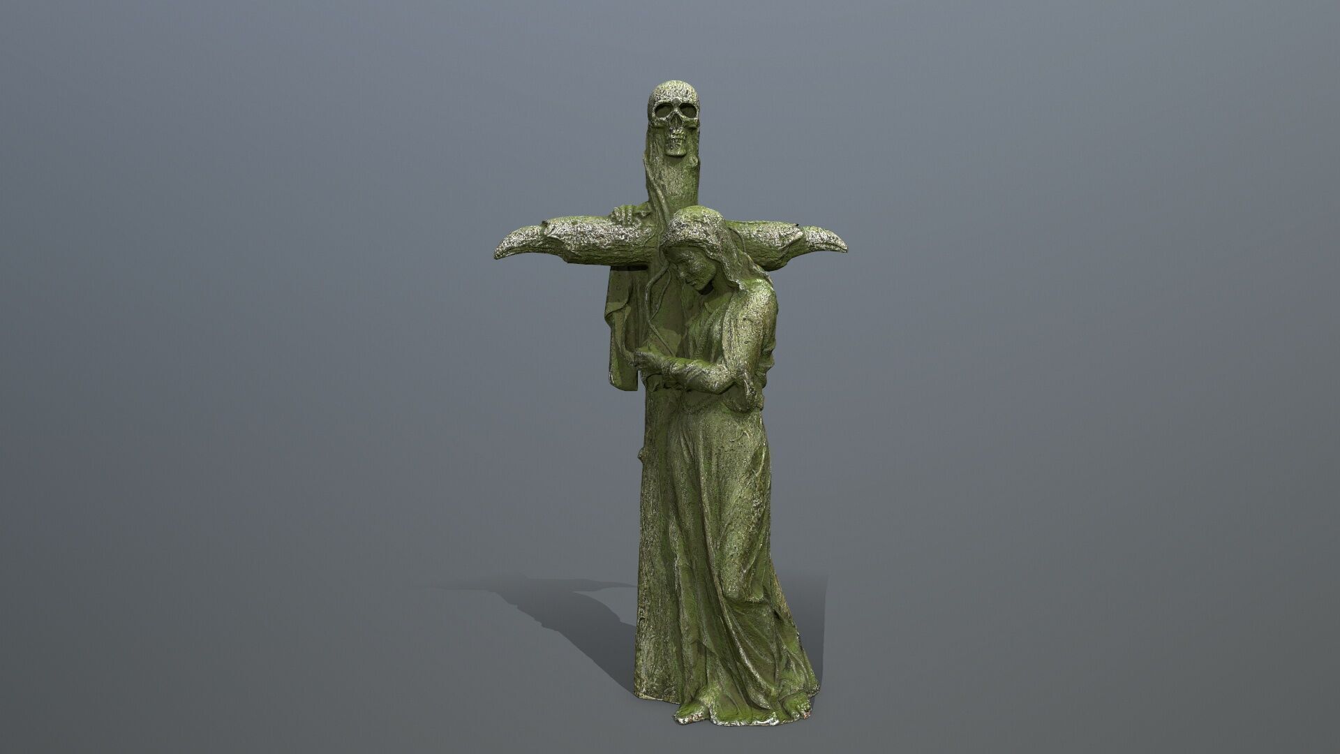 woman Statue Low-poly 3D model_10