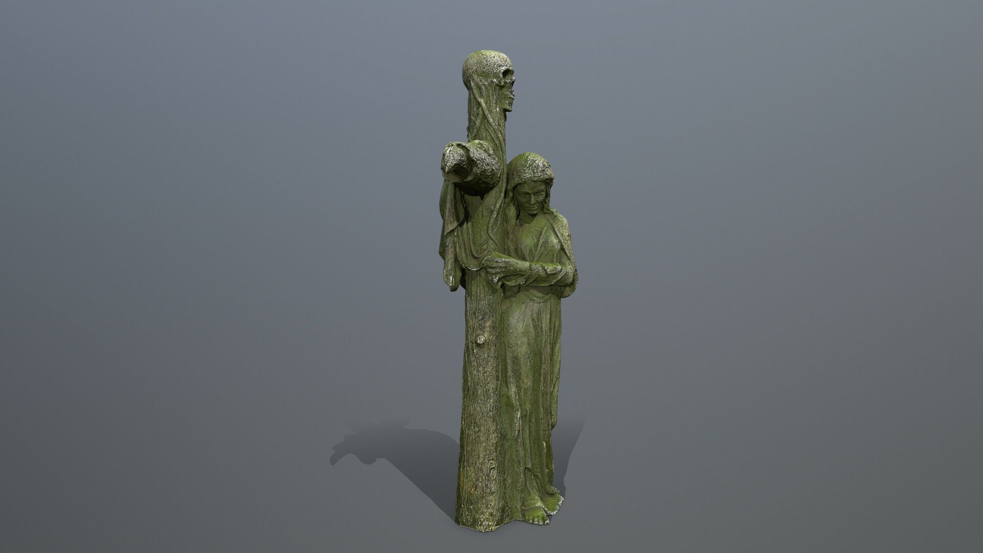 woman Statue Low-poly 3D model_5