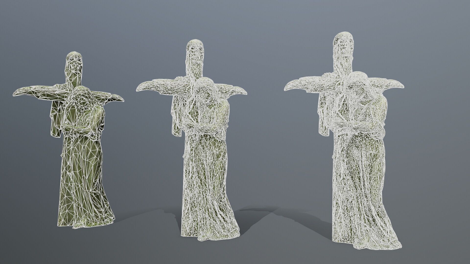 woman Statue Low-poly 3D model_13