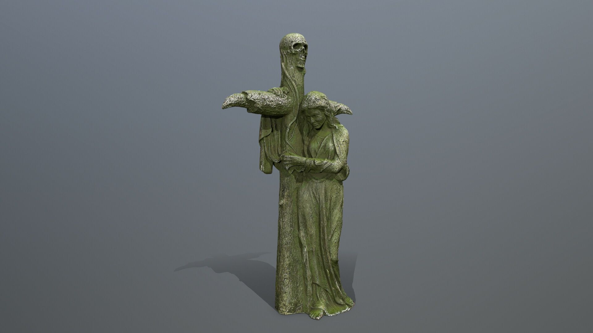 woman Statue Low-poly 3D model_11