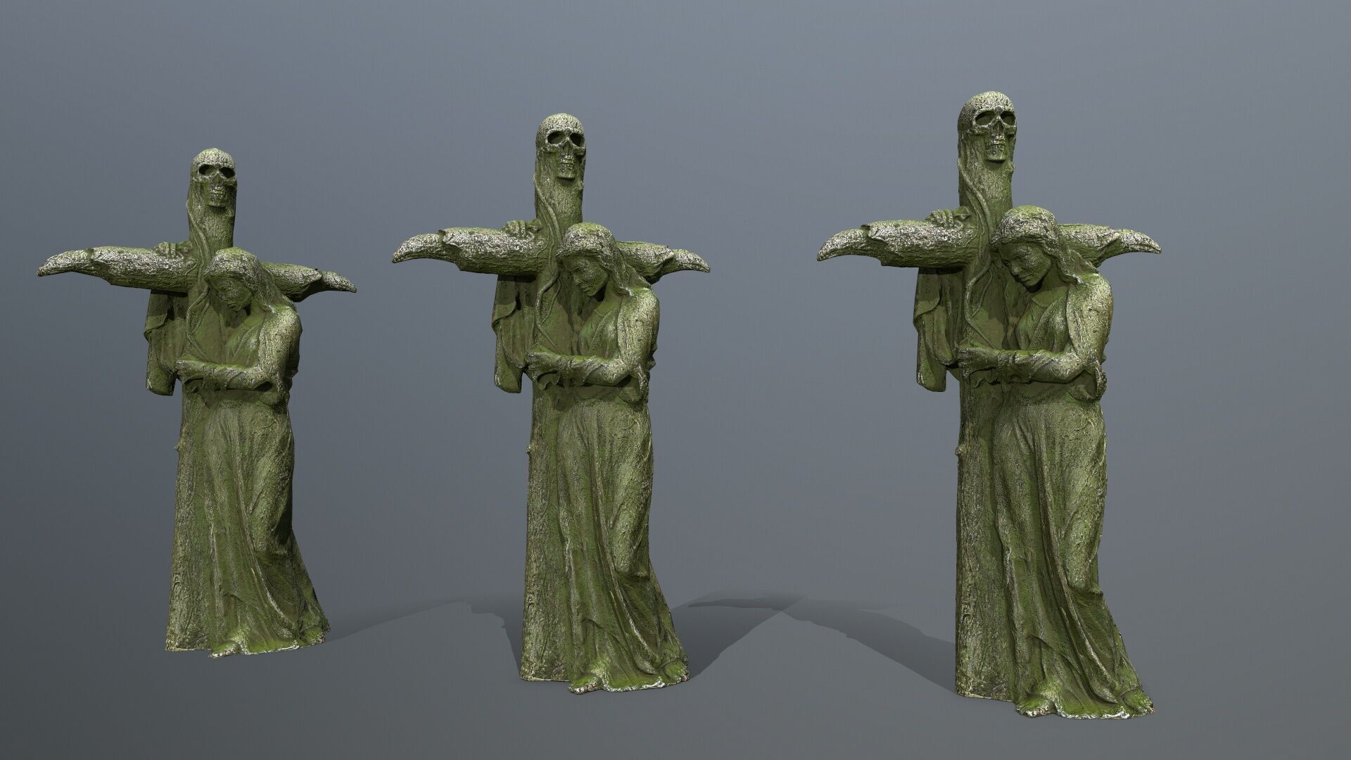 woman Statue Low-poly 3D model_12