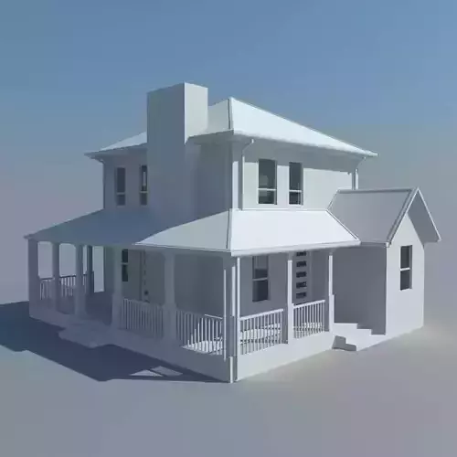 House with porch Free 3D model