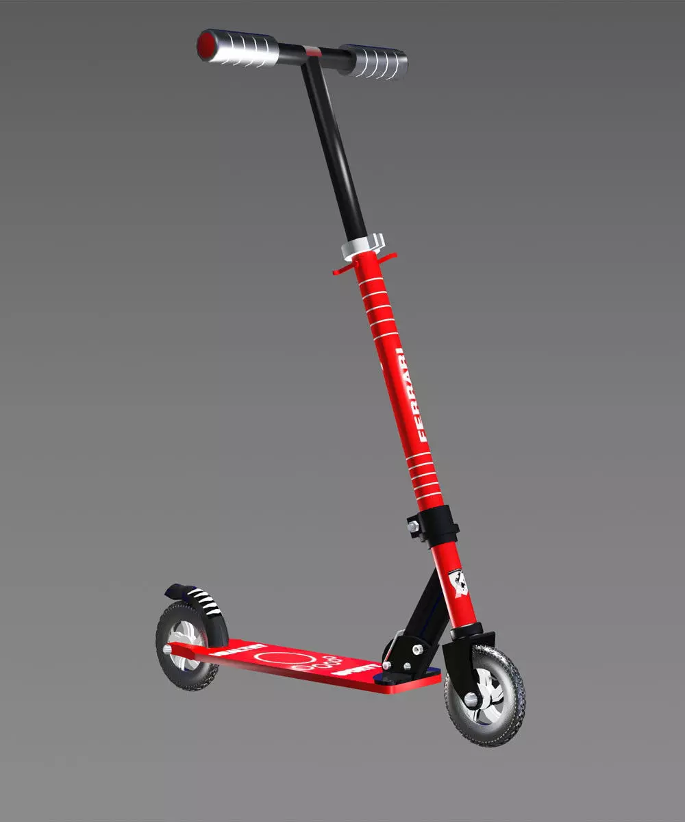 Scooter Red and Black 3D model_0