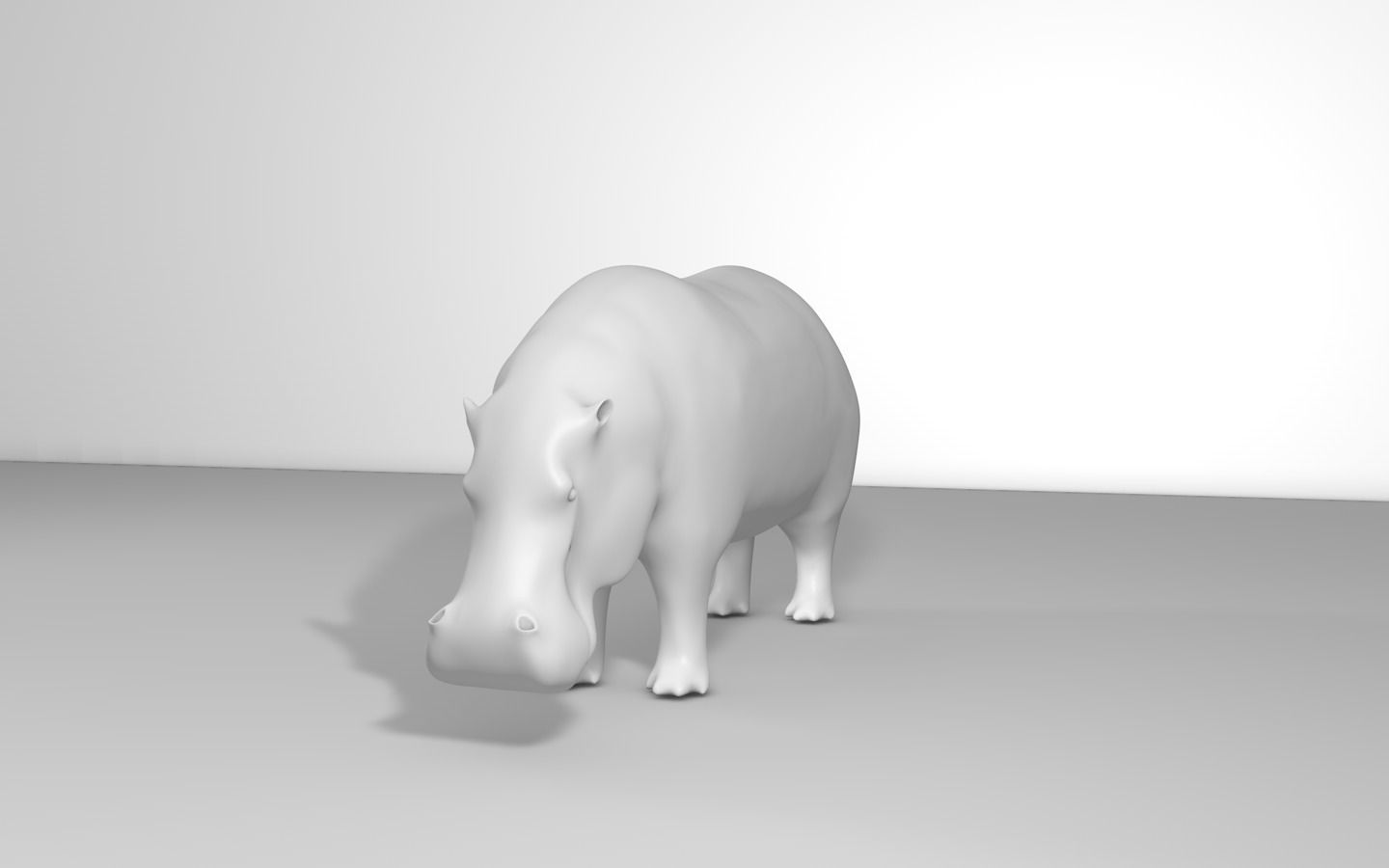 Hippo checkered object Free 3D model_1