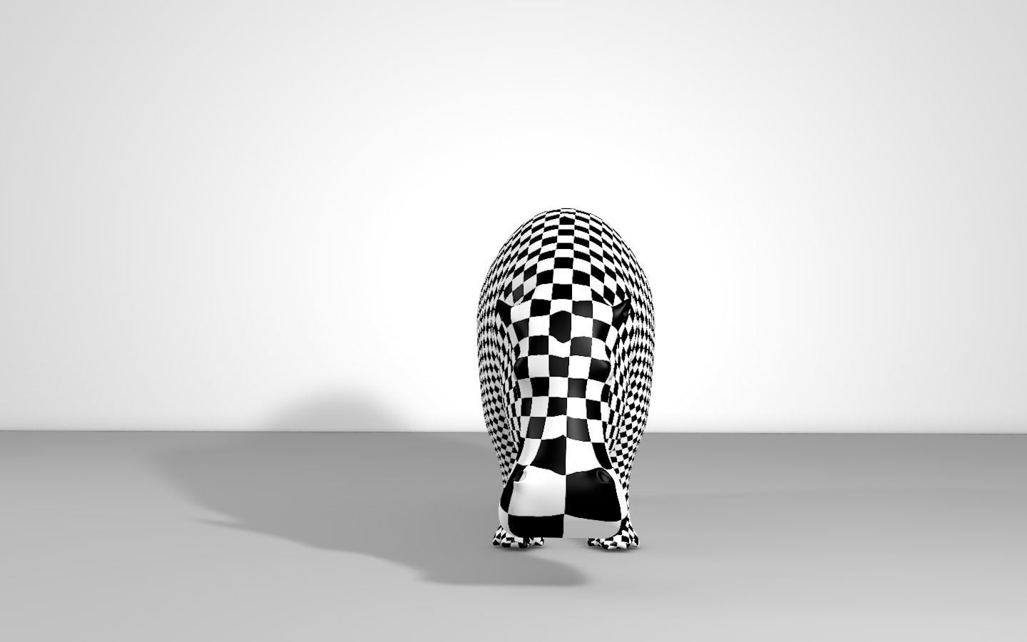 Hippo checkered object Free 3D model_2