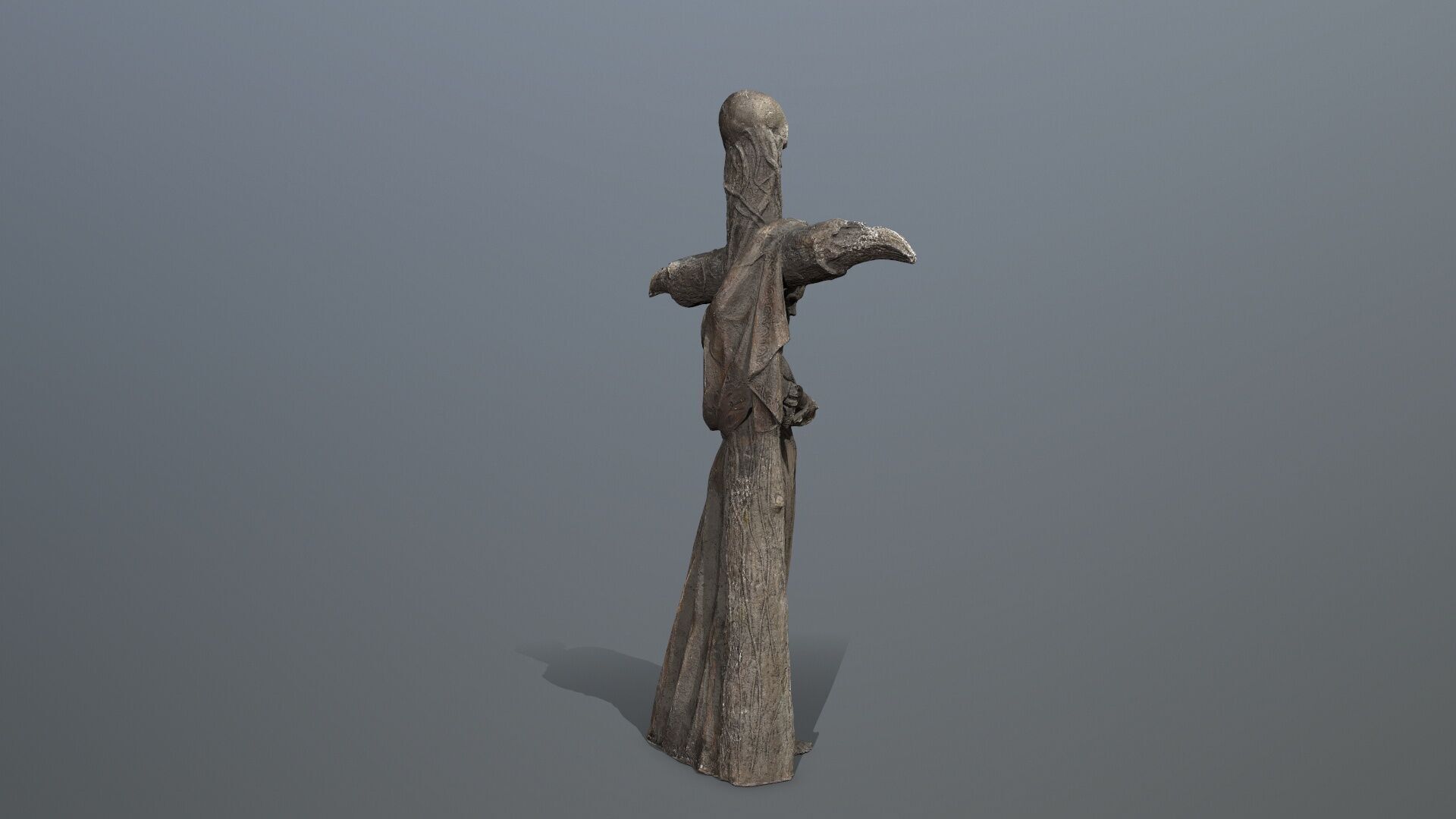 woman Statue Low-poly 3D model_6