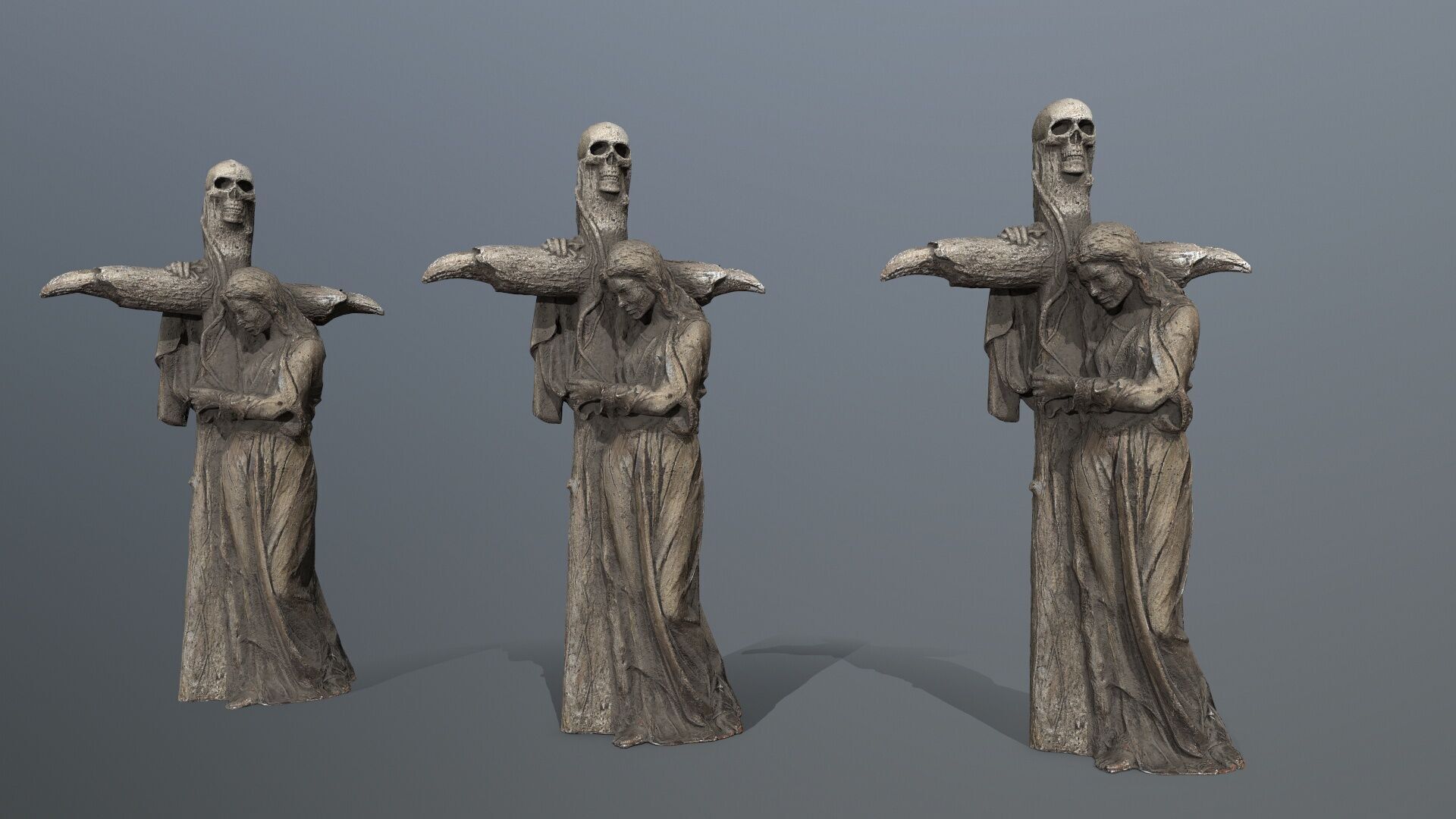 woman Statue Low-poly 3D model_12