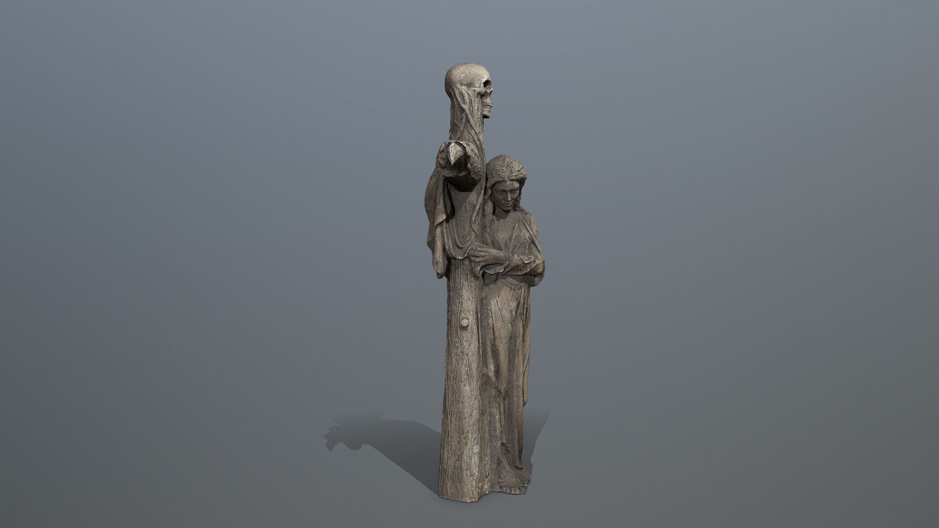 woman Statue Low-poly 3D model_5