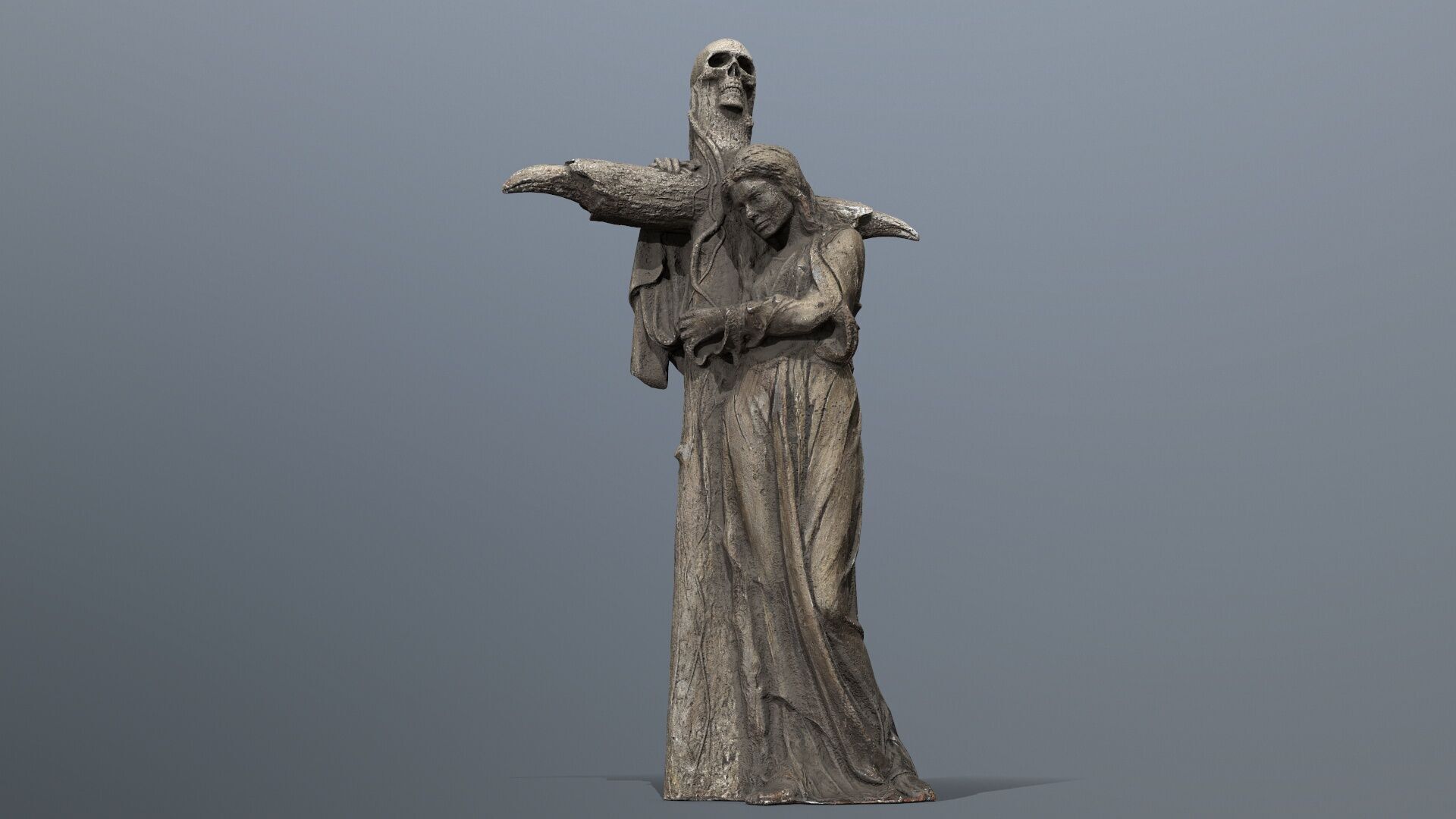 woman Statue Low-poly 3D model_1