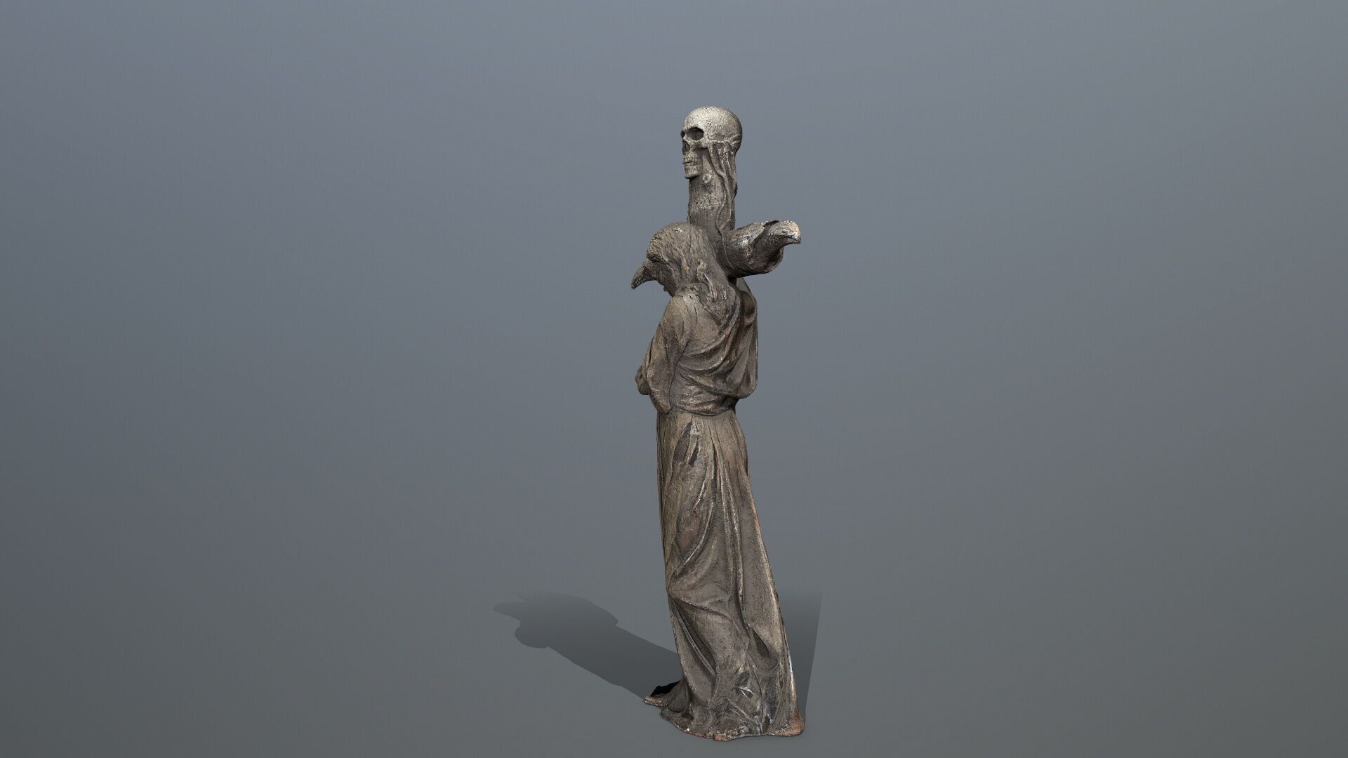 woman Statue Low-poly 3D model_9