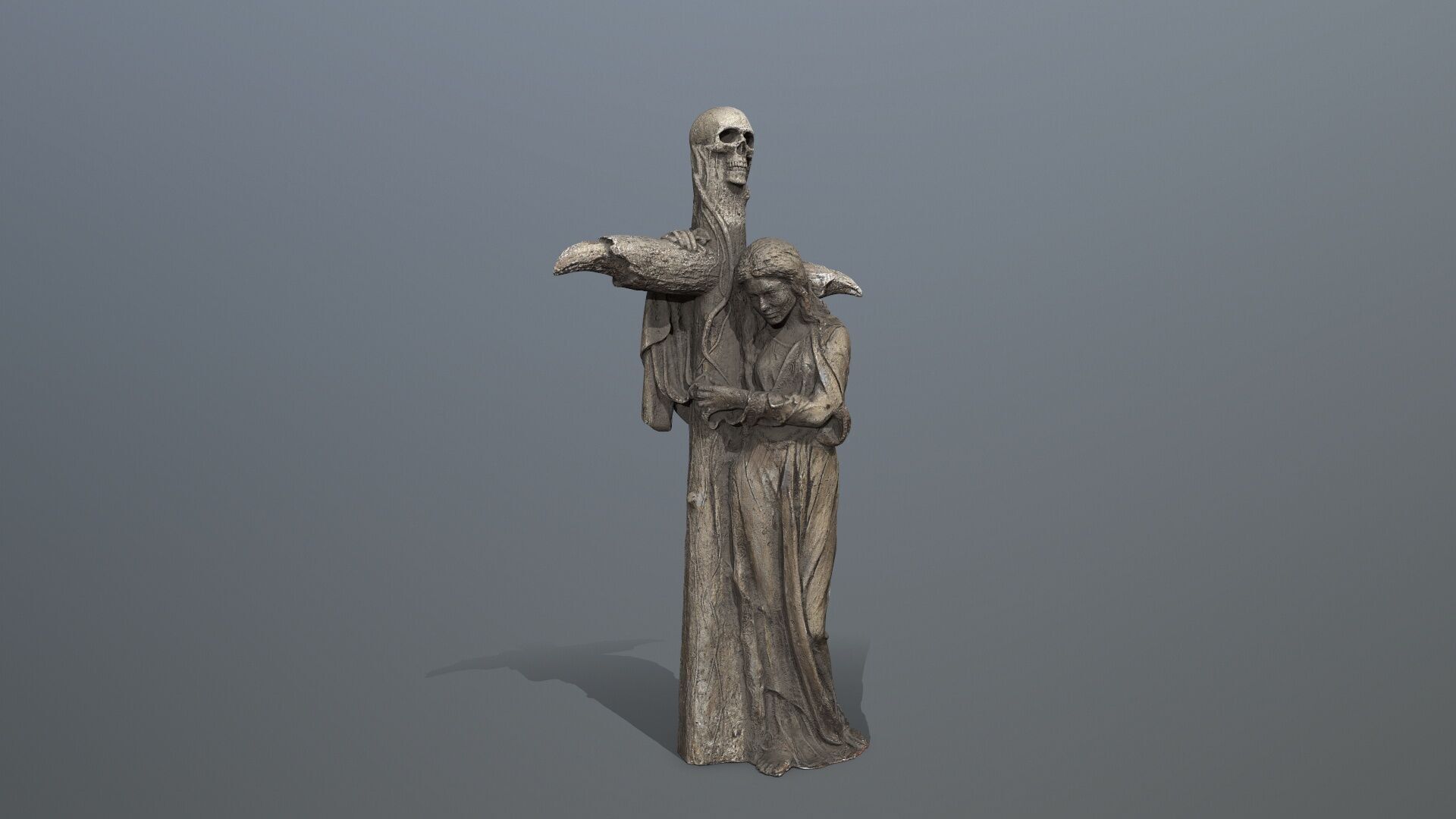 woman Statue Low-poly 3D model_11