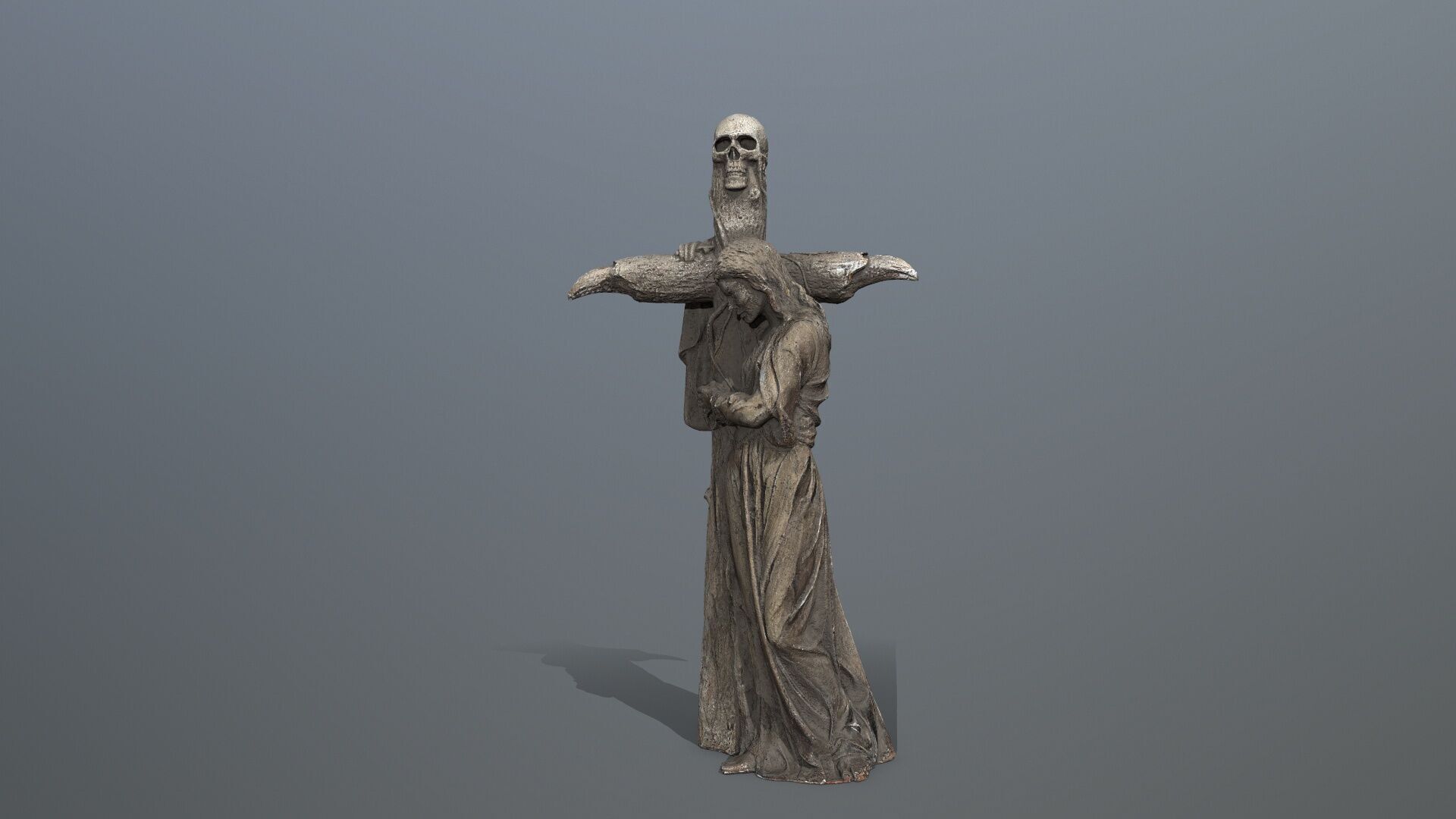 woman Statue Low-poly 3D model_10