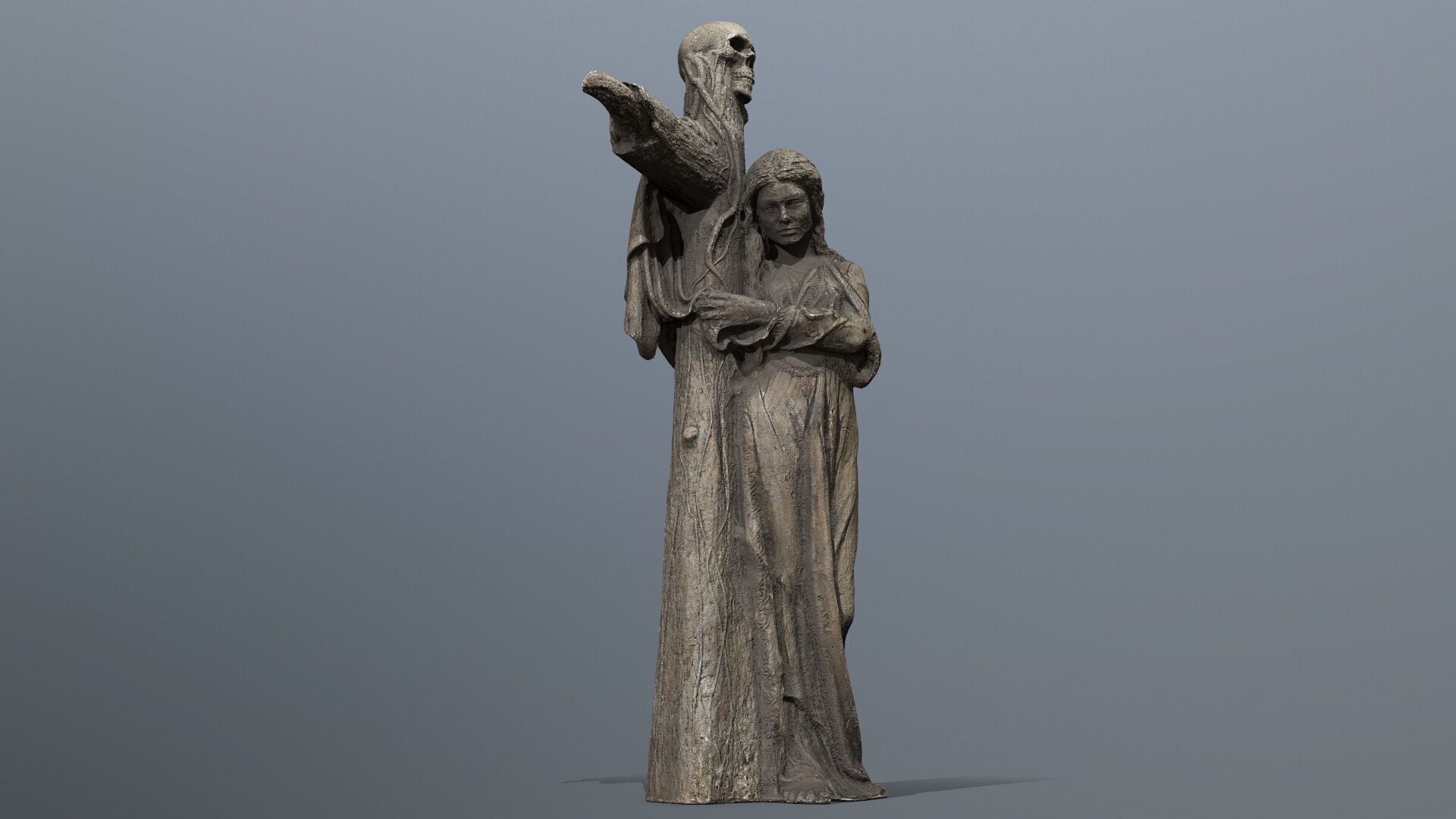 woman Statue Low-poly 3D model_2