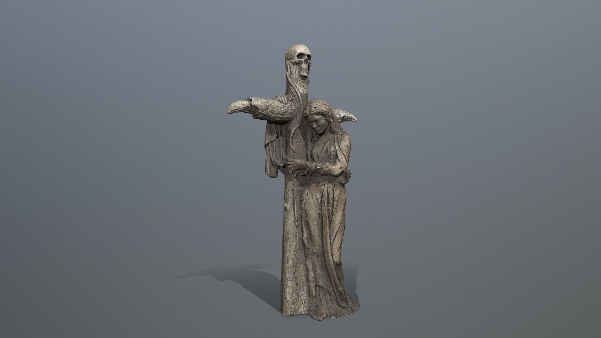 woman Statue Low-poly 3D model_4