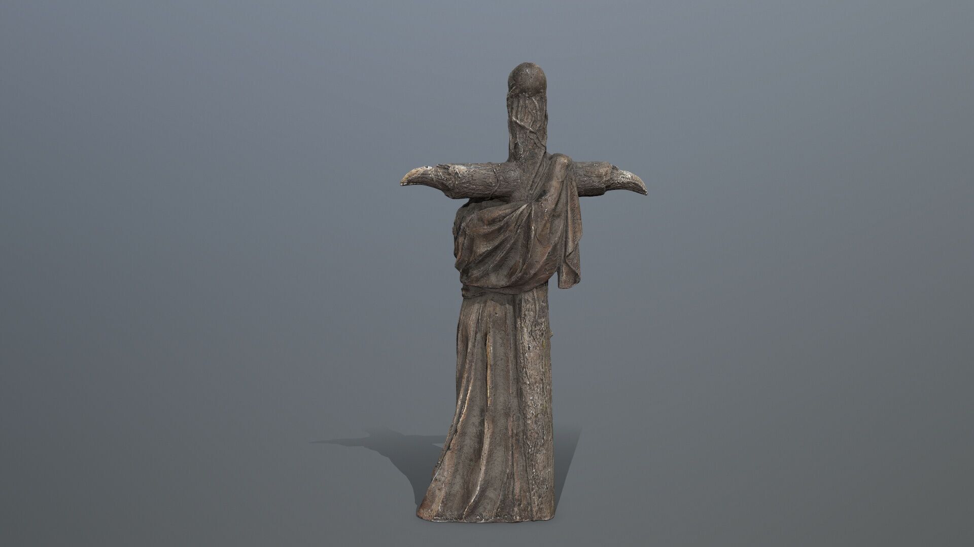 woman Statue Low-poly 3D model_7