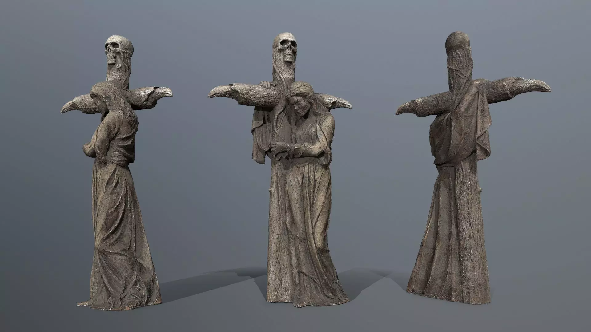 woman Statue Low-poly 3D model_0